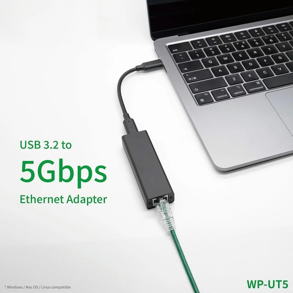 Adattatore da USB 3.2 a 5GbE, per chip Realtek RTL8157, scheda di rete ad alta velocità da 5 Gbps, nylon per cavo diviso intrecciato, compatibile con 11, per Mac, per