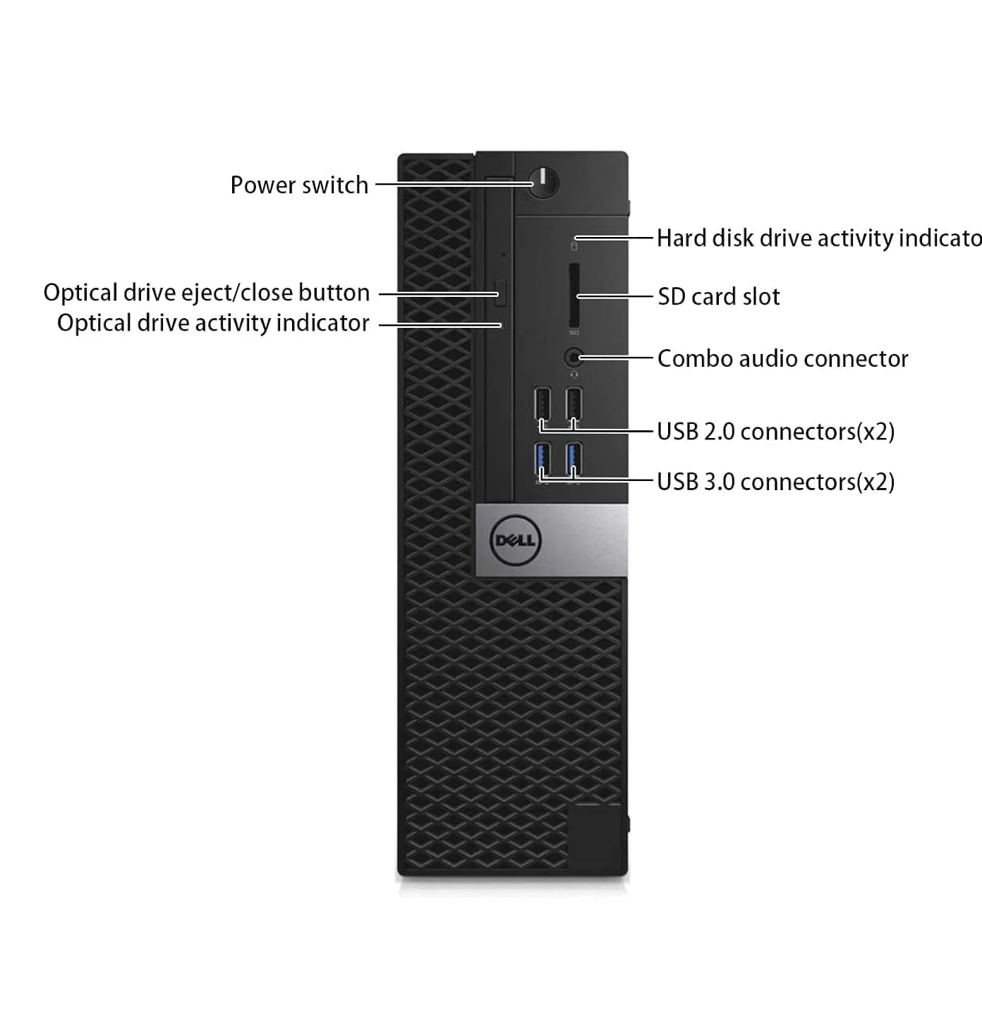 Dell Optiplex 3040 SFF Desktop, Intel Core i3-6100, 8 GB di RAM, SSD da 256 GB, Wi-FI, Bluetooth, tastiera QWERTY americana, Windows 11 Pro (ricondizionato)