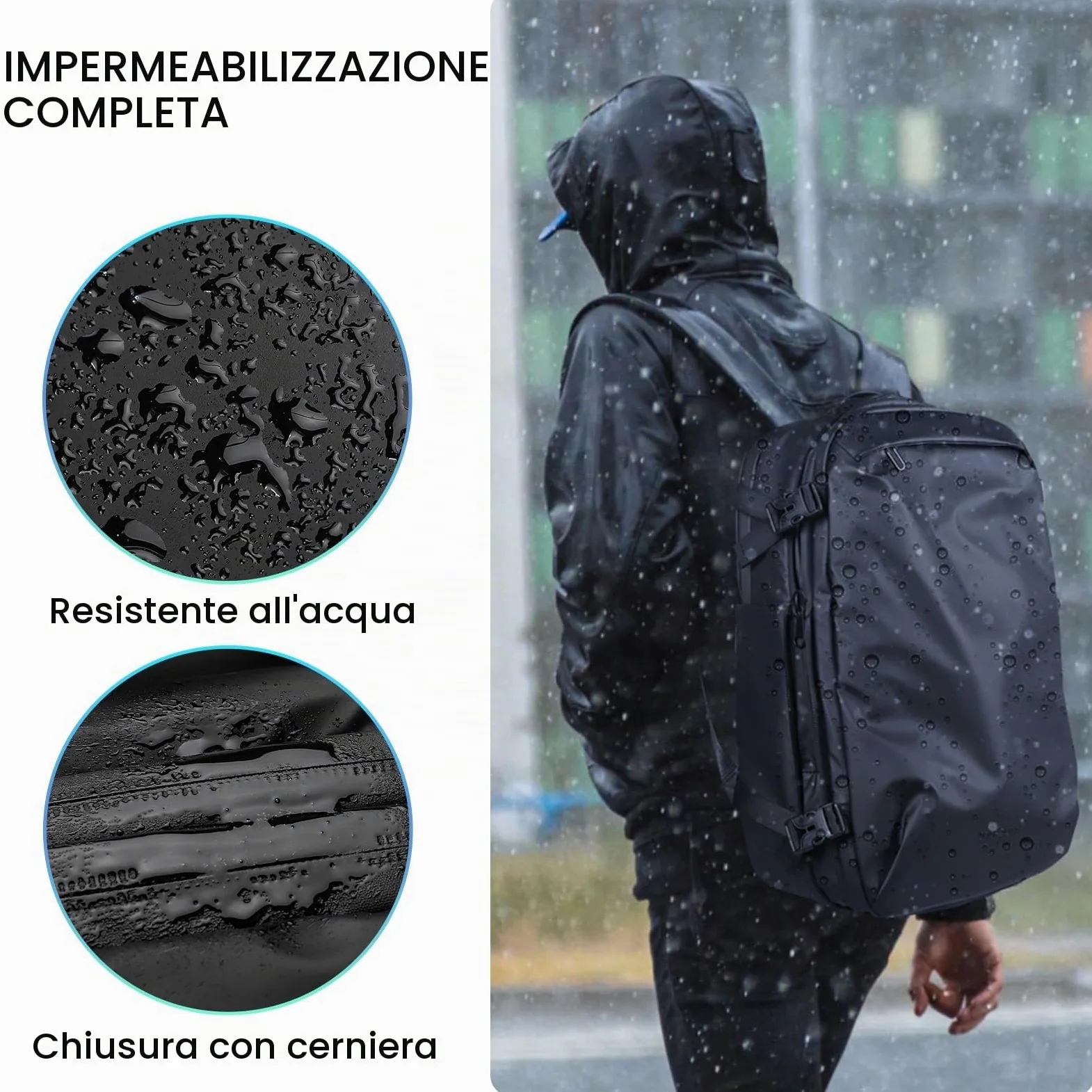 H.yeed Travel Backpack, Expandable 30L-60L Vacuum Backpack with USB&Type-C Charging Port and Pump, Waterproof Lightweight Business Rucksack, Wet Dry Separation, Fits 17.3 Inch Laptop