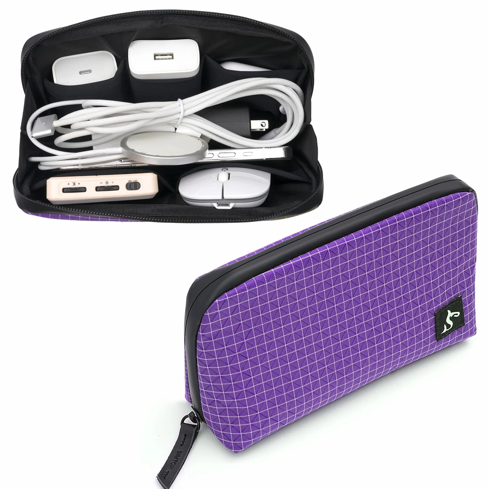 SIMTOP Organizer per cavi piccolo, impermeabile, organizer per cavi da viaggio, borsa elettronica da viaggio, per cavo di ricarica USB, mouse, caricabatterie, accessori per cellulare, power bank, s