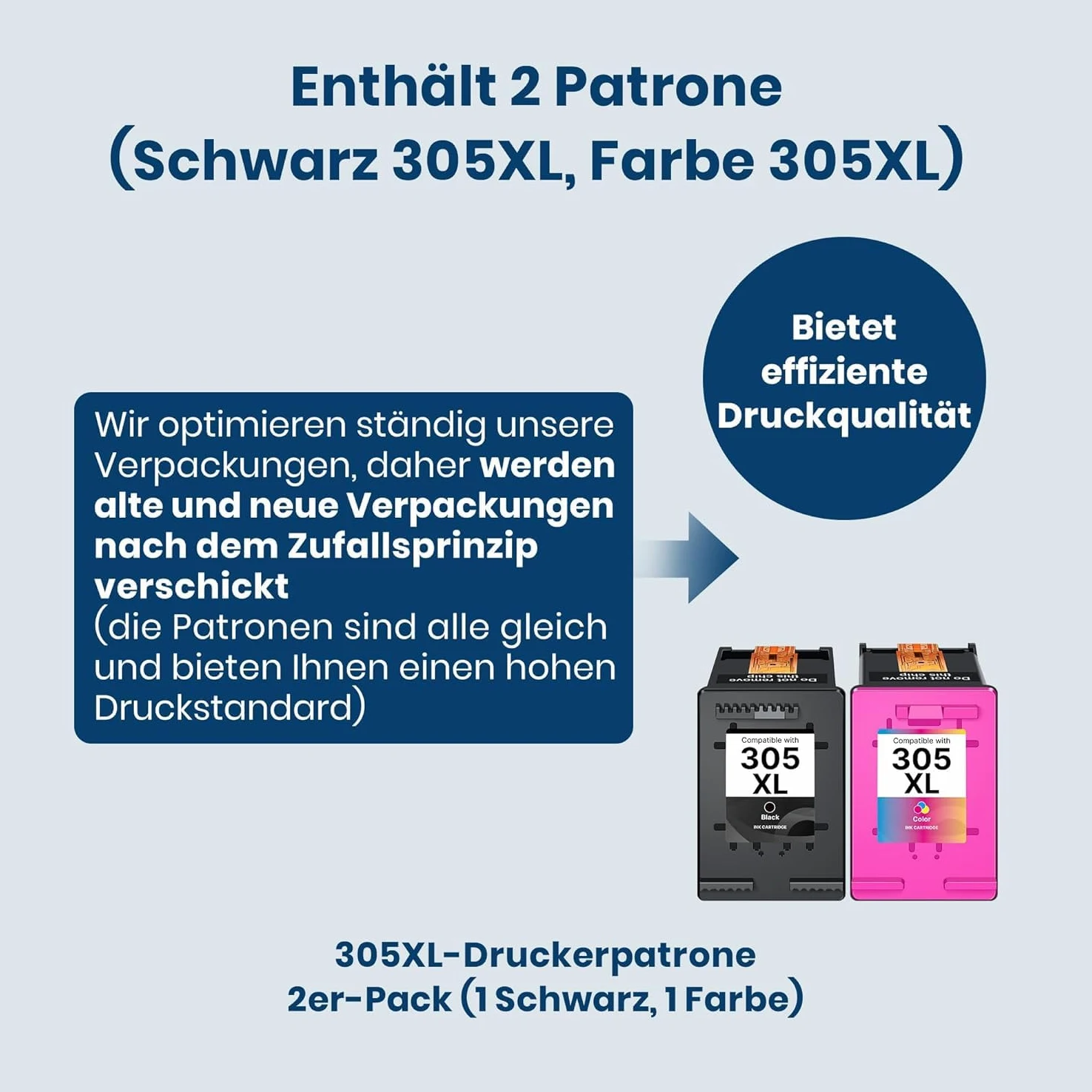 305XL per Cartucce HP 305 XL Nero e Colore per DeskJet 2820e 2810e 2800e 4220e 2720e 2720 2823e DeskJet Plus 4220e Envy 6020e 6020 6022 6000 6420e 6120e 6030e 6032 6020 6430e 6022 (2-Pack)