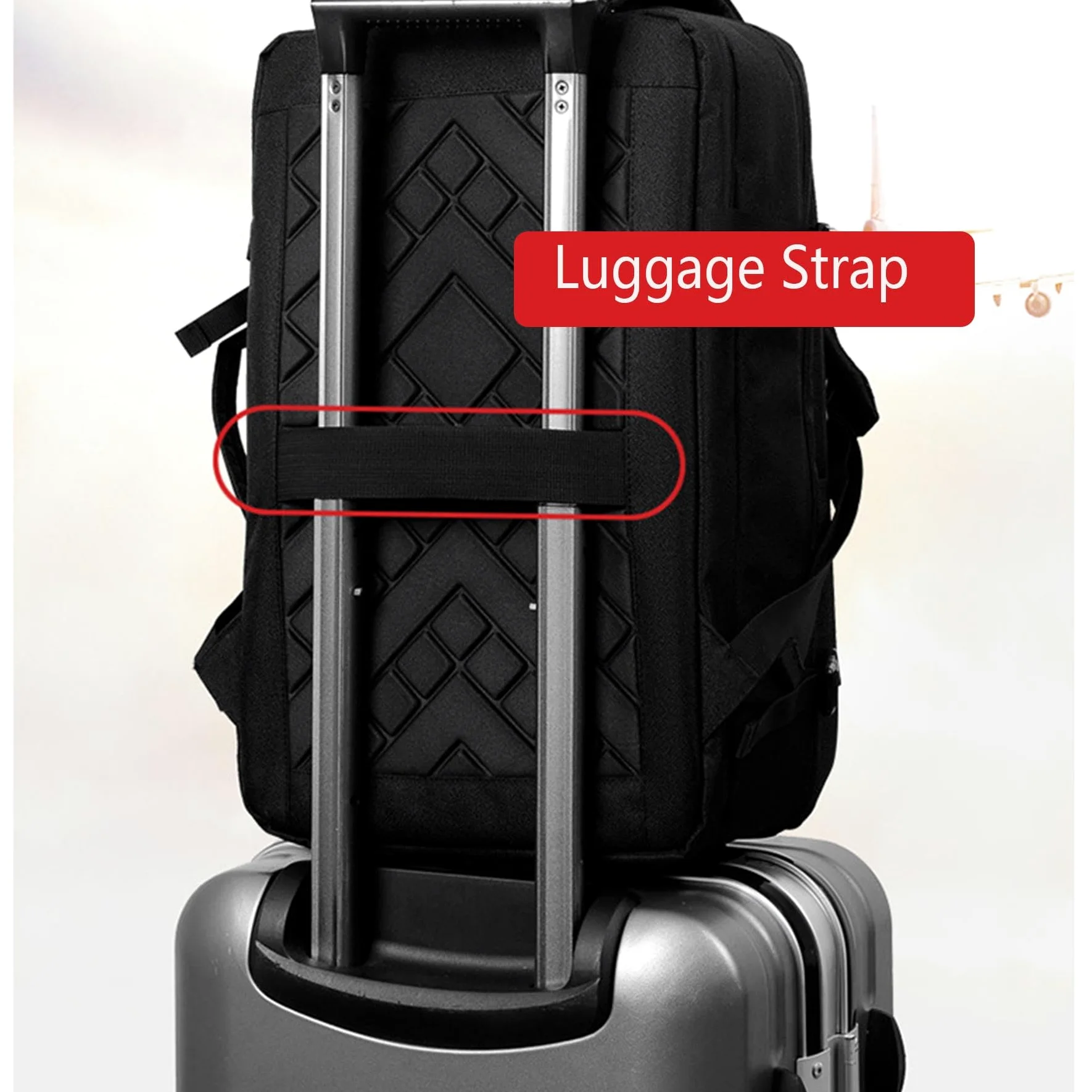Zaino Business Leggero per Laptop, Ampio Zaino da Viaggio Espandibile con Porta di Ricarica USB, Robusto Zaino Casual per Pendolari con Fascia per Trolley e Scomparti Multipli