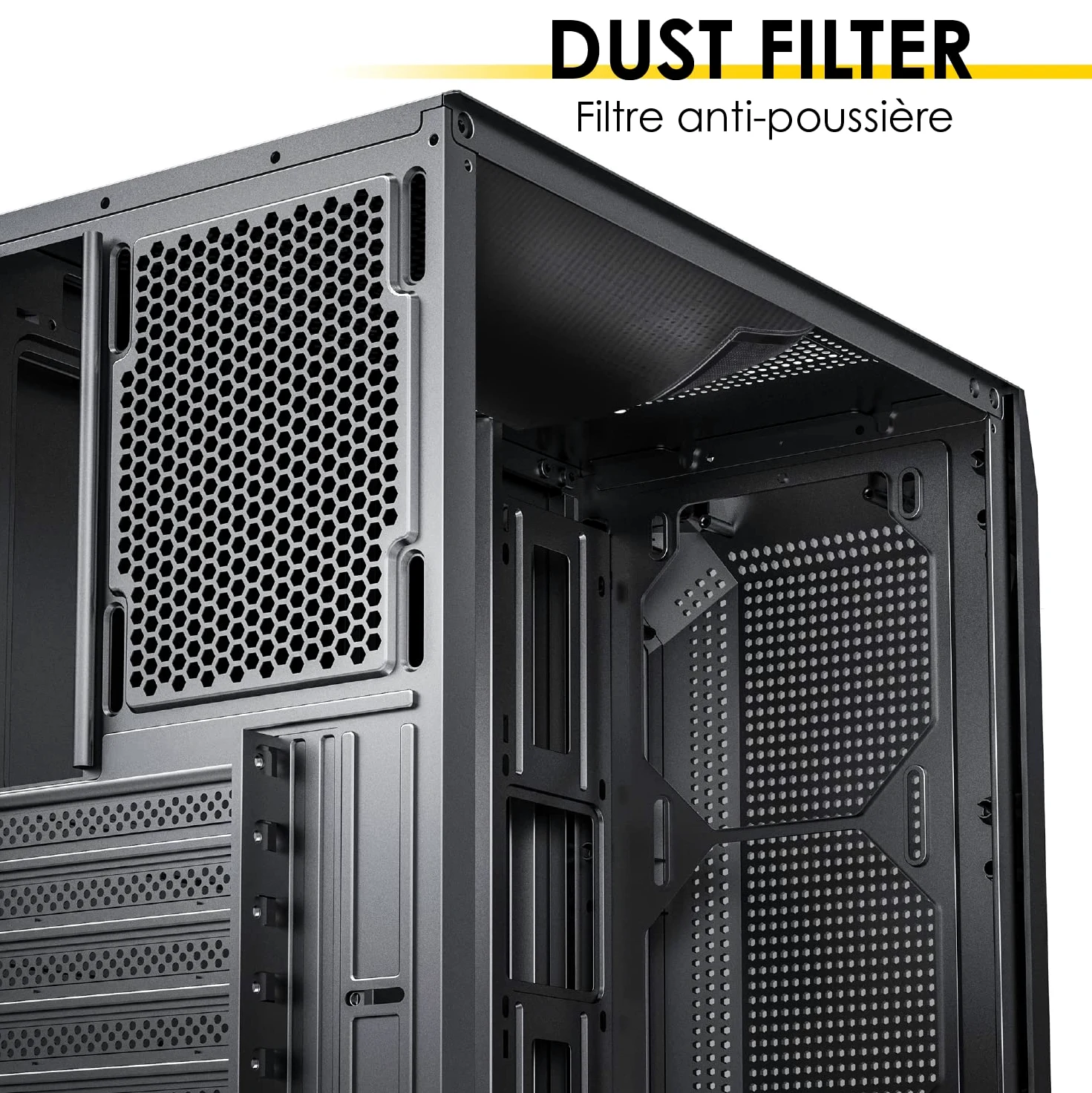 EMPIRE GAMING - Case PC da Gioco Ruby - ARGB Mid-Tower ATX, mATX, ITX -Frontale Mesh -Pannello Laterale in Vetro Acrilico -4 Ventilatori 3 Pins 5 Volt LED RGB Indirizzabile 120 mm -MB Sync- Nero
