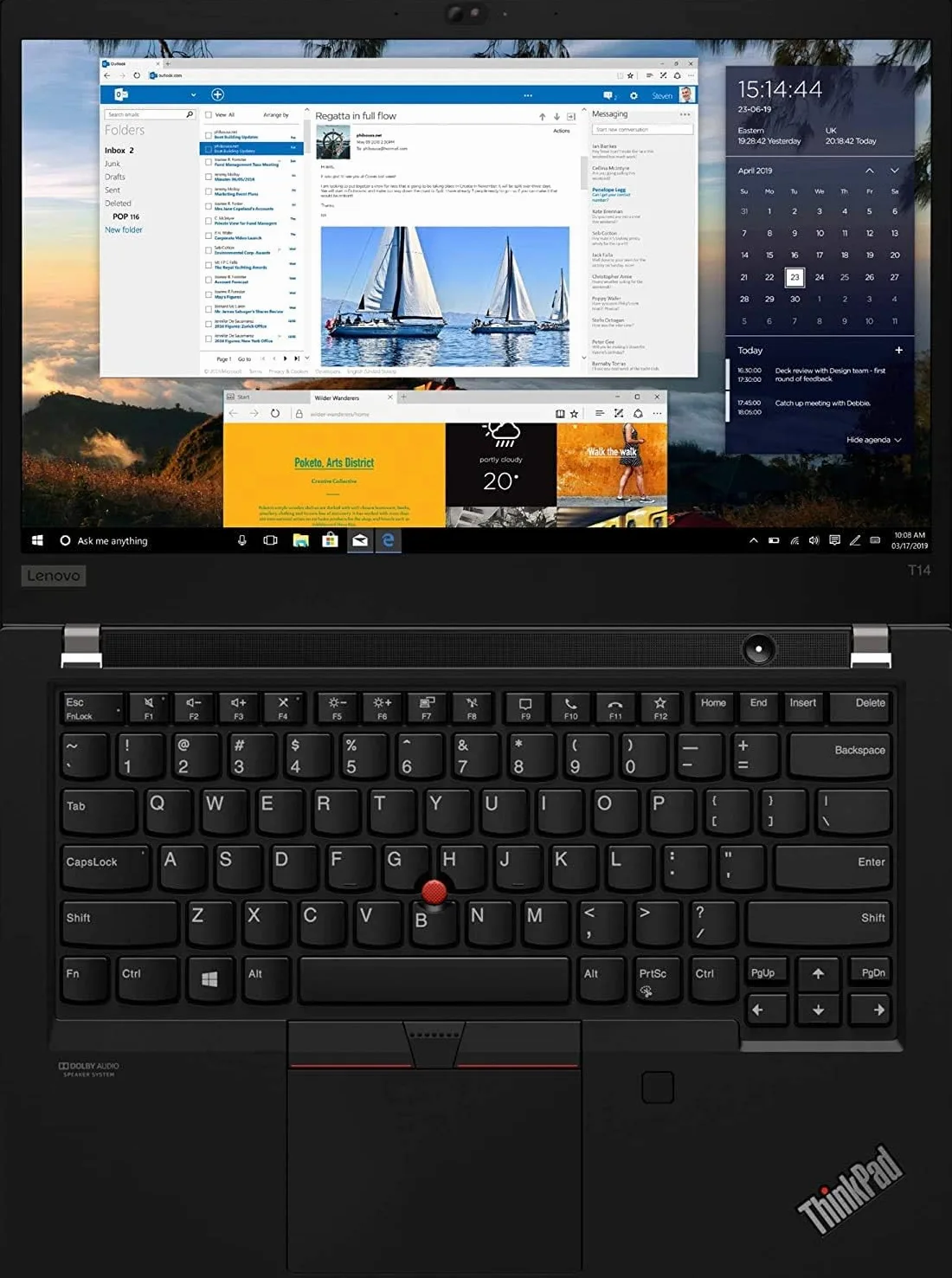Lenovo ThinkPad T14 Gen 2 Computer portatile, Intel Core i5-1145G7, 14" FHD (1920 x 1080), 16 GB di RAM, SSD da 256 GB, tastiera QWERTY americana, Webcam, Windows 11 Pro (ricondizionato)