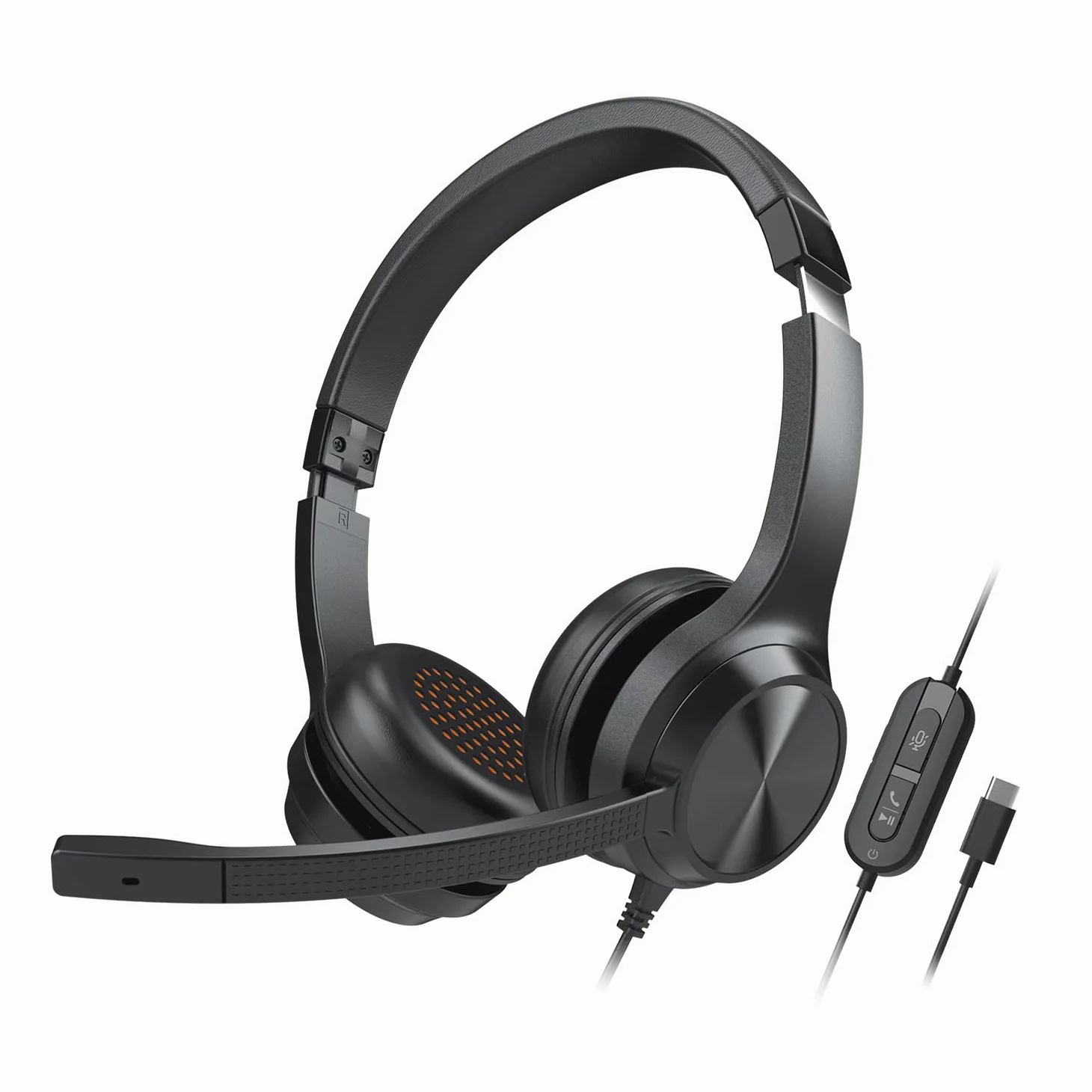CREATIVE Cuffie on-ear Chat USB con microfono antirumore con SmartComms Kit, controllo della riproduzione e delle chiamate e pulsante di disattivazione microfono, per PC/Mac/console