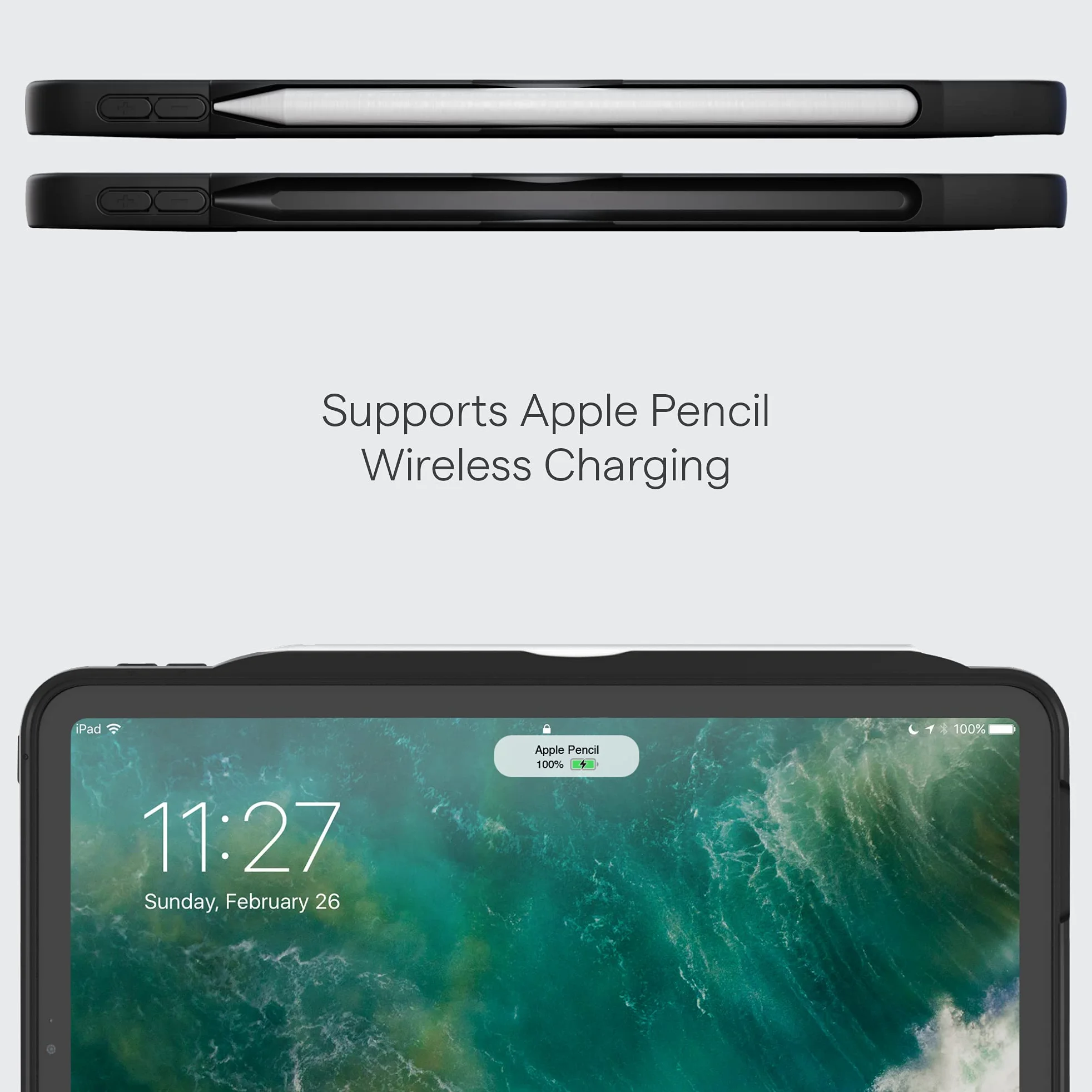 ZUGU CASE Cover per iPad Pro 11 pollici 1a/2a/3a/4a generazione [Nero] | Custodia Protettiva Sottile - Supporto Magnetico Regolabile 8 Angoli - Porta Pencil con Ricarica Wireless - Auto Sleep/Wake