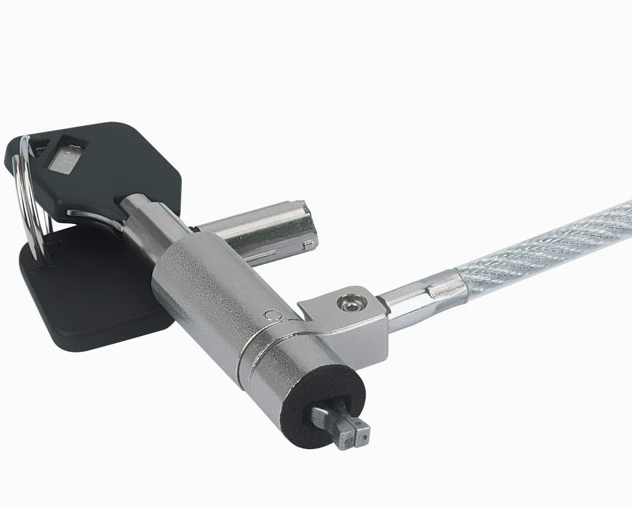 Techly 108262 Lucchetto con Sistema di Sicurezza Wedge-Lock per Notebook Cavo 1,8m Silver