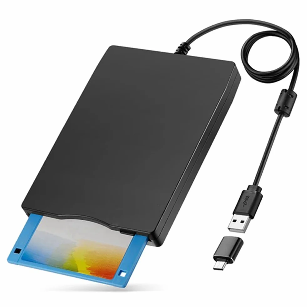 Lettore di Floppy Disk Esterno USB 3,5 Pollici Tipo A&C per Laptop