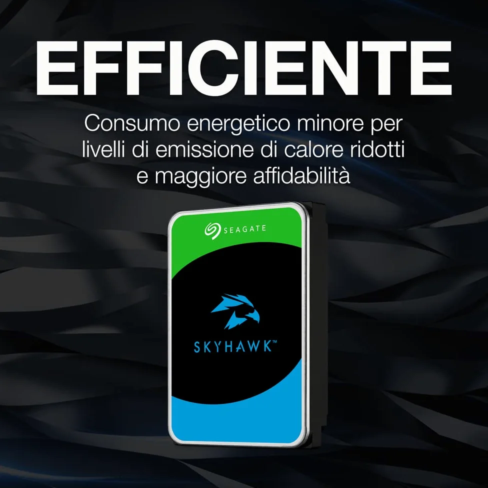 Seagate SkyHawk AI, 3 TB, Unità Disco Interna per Applicazioni di Sorveglianza, Unità SATA 6 GBit/s, 3.5", Cache 64 MB per Sistemi con Videocamere DVR e NVR, 3 Anni di Servizi Rescue (ST3000VX010)
