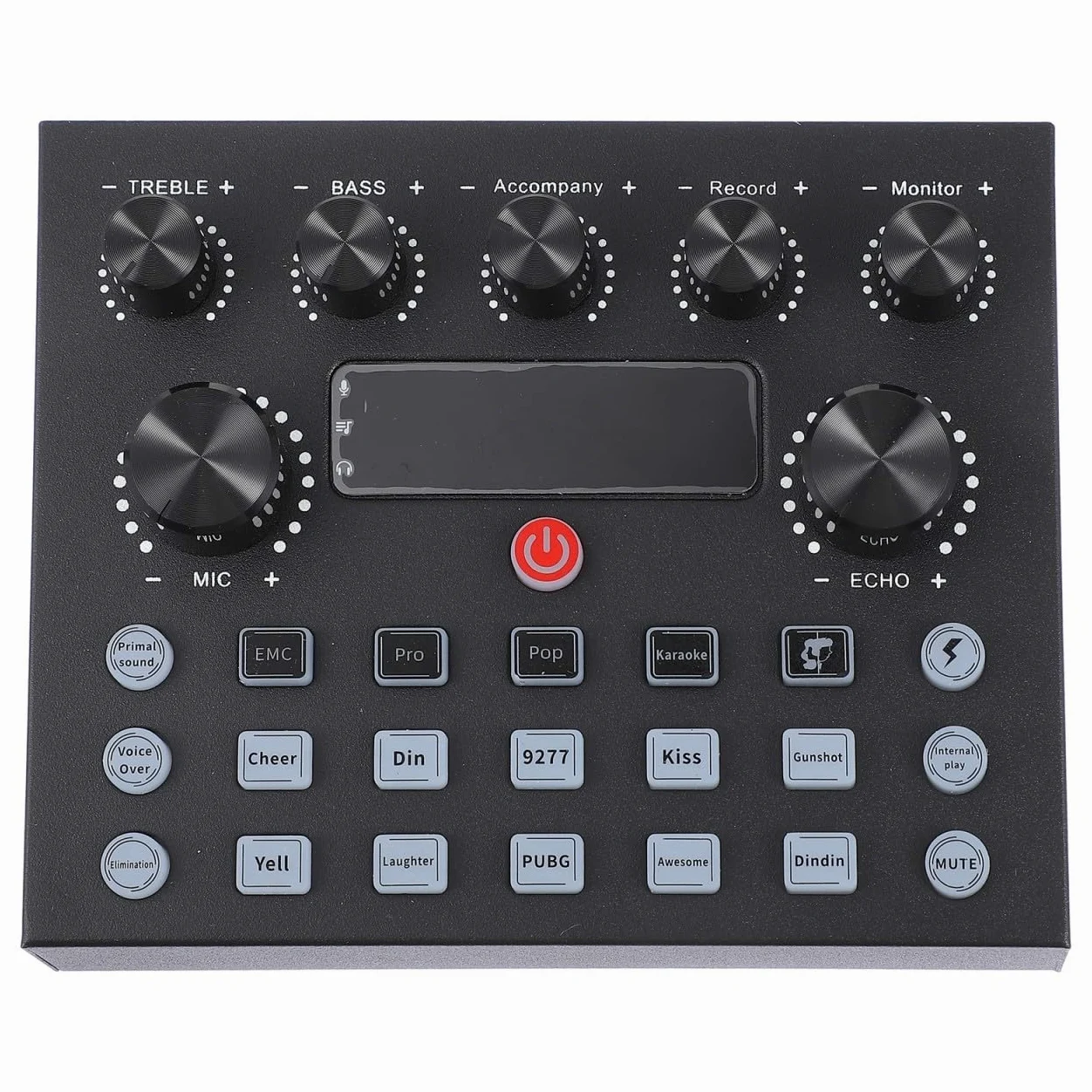 Scheda Audio Esterna per Adulti con Compatibilità Computer e Tablet, Capacità 800 mA e Regolazione Riverbero in Shell Nero