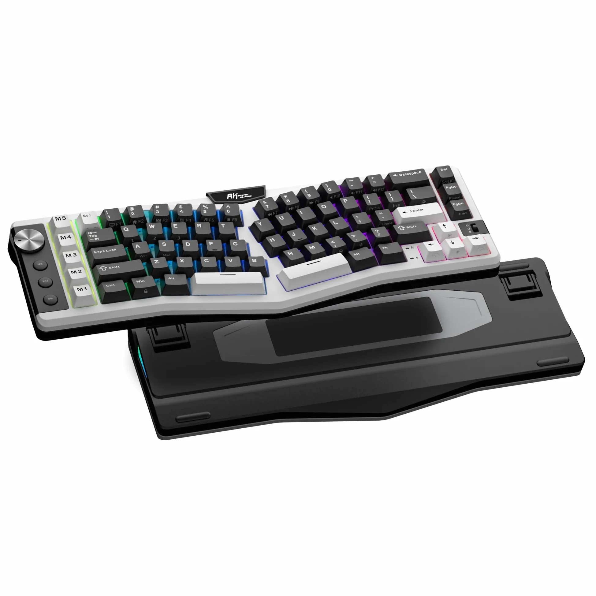 RK ROYAL KLUDGE Tastiera meccanica A72, RGB, 2,4 GHz/BT/cablata, tastiera da gioco con interruttori viola silenziosi