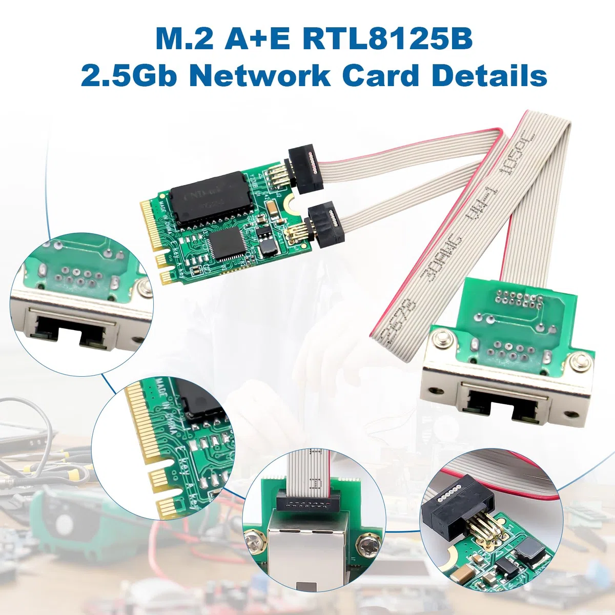 M.2 2.5G Gigabit LAN Ethernet, M.2 Key A+E 2.5 gbit scheda di rete con chipset RTL8125B, singola porta multi Gigabit PCIExpress adattatore di rete per Win/Linux