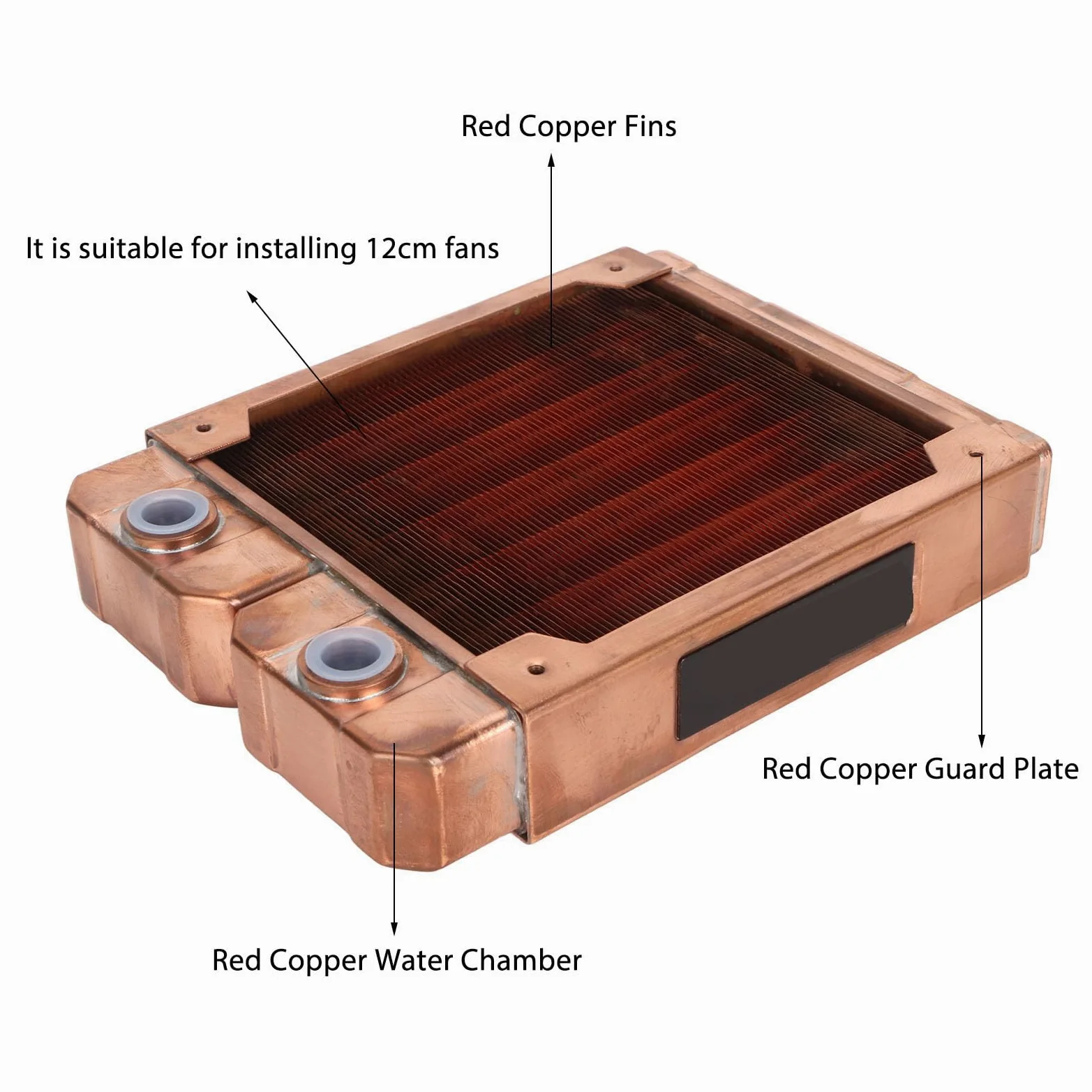 Raffreddamento Ad Acqua Rame Rosso 7mm Tubo Tondo 6 di Rame Alta Filettatura G1/4 Scambiatore di Calore Liquido per PC da Gioco Costruzioni di Computer