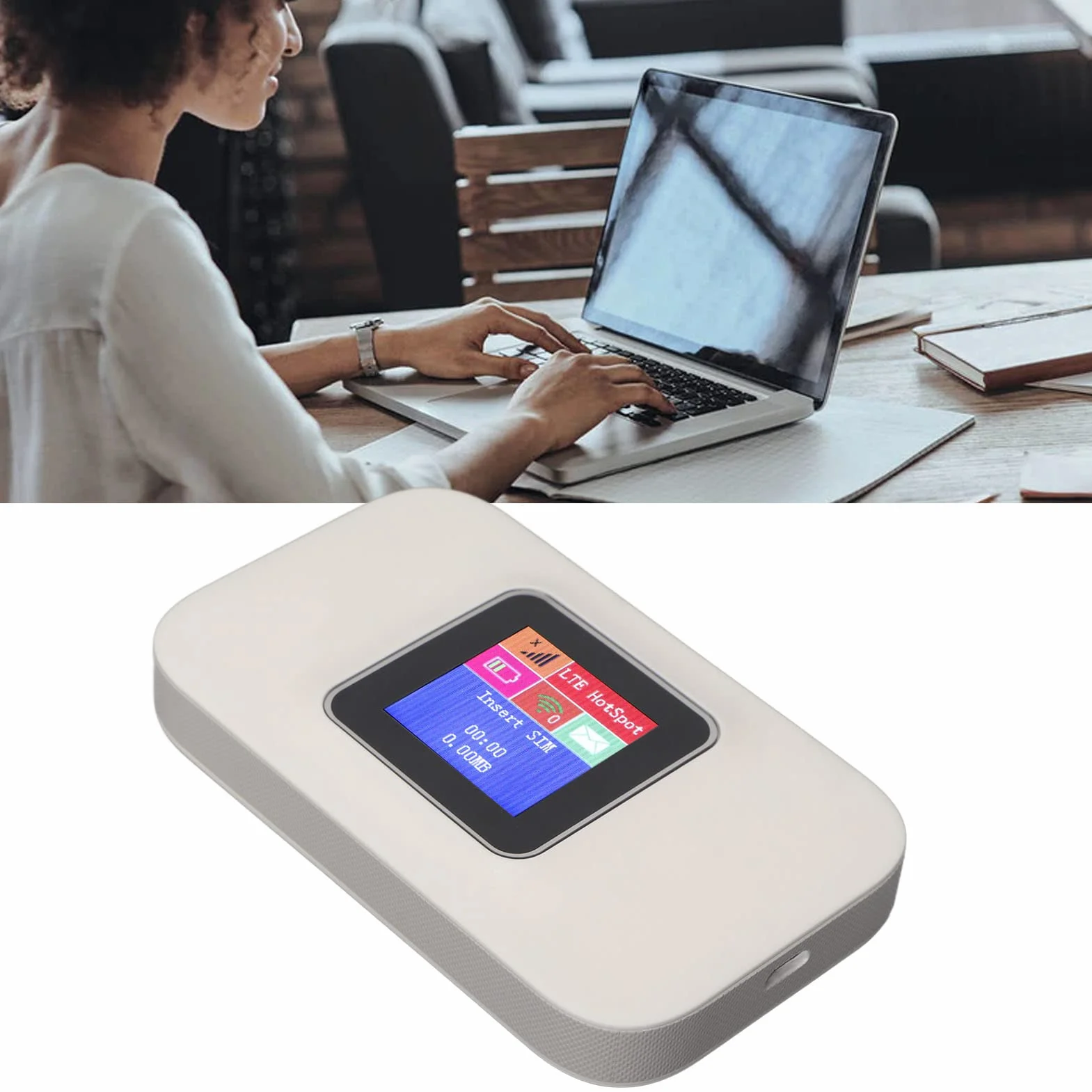 Hotspot mobile 4G, hotspot mobile WiFi ad alta velocità 300Mbps Router WiFi wireless portatile per viaggi casa, connessione fino 10 utenti, dispositivo WiFi tascabile per l'Europa