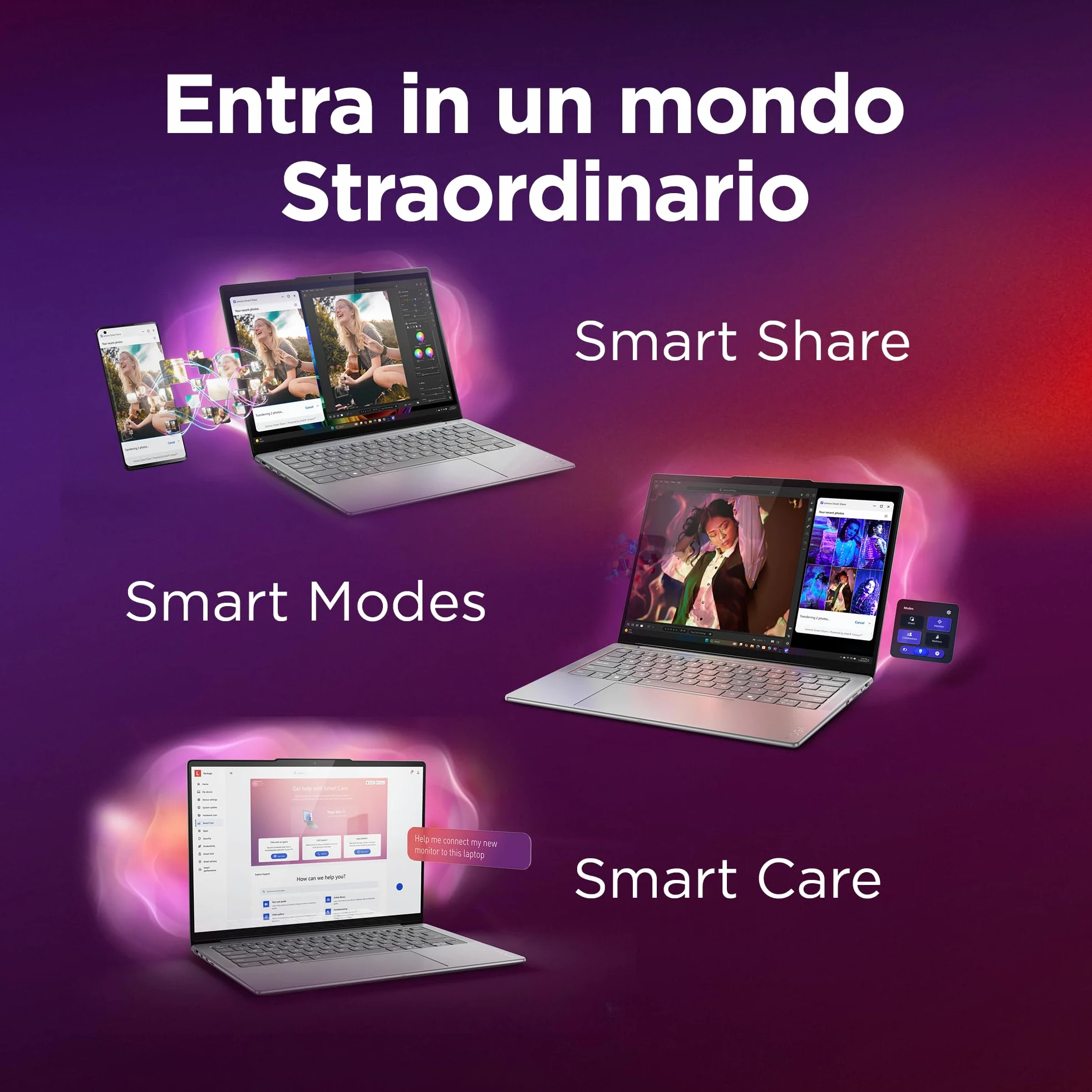 Lenovo Yoga Slim 7i Aura Edition Copilot+ PC Notebook 14'' OLED, Intel Core Ultra 5 226V, 16GB RAM, 512GB SSD, WiFi 7, Laptop in alluminio per Lavoro, Studio e Creatività - Caricatore non incluso
