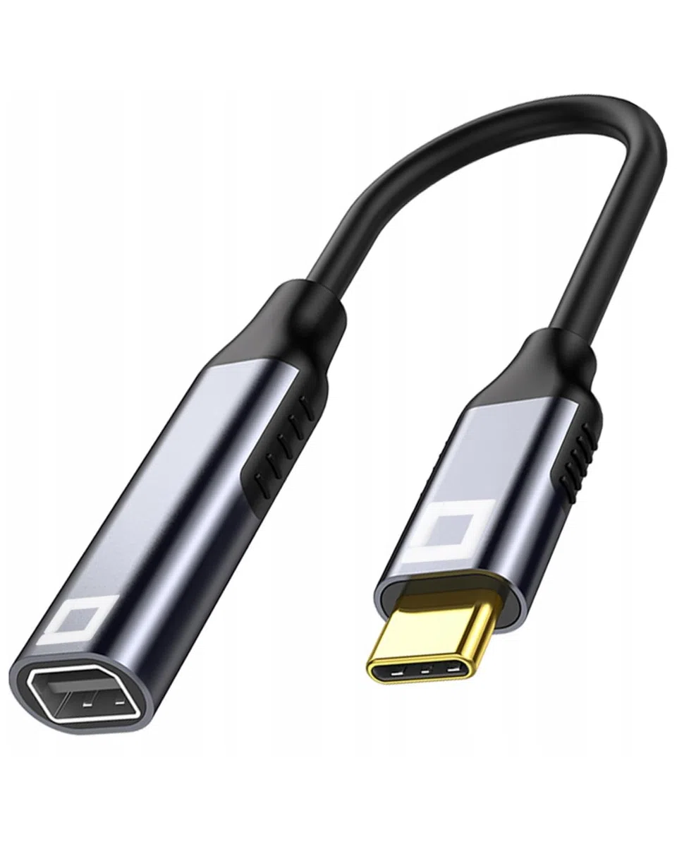 Co2 Adattatore USB-C a Mini DisplayPort DP 8K/60Hz, 4K/120Hz, Full HD, Plug & Play, HDR dinamico, cavo unidirezionale, alluminio grigio spazio, MHL, compatibile con iPhone, MacBook, iPad Pro (8K)