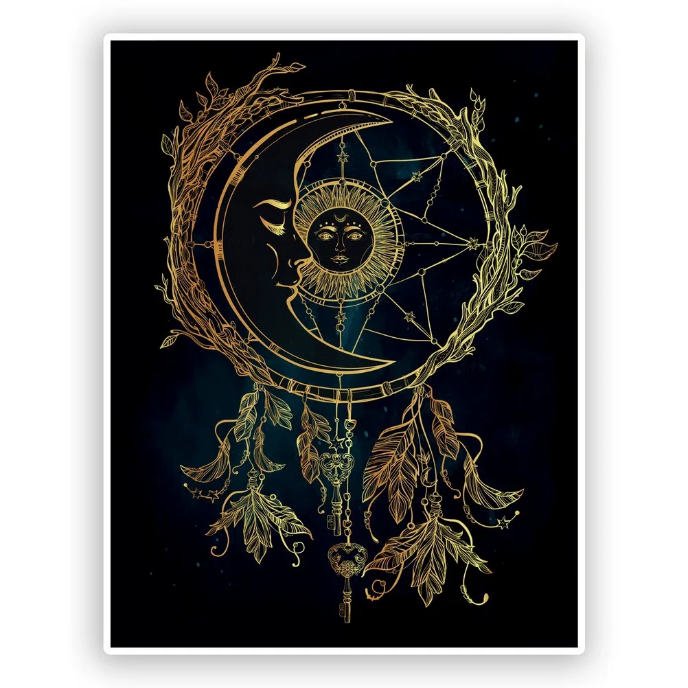 2 x 30cm/300mm Sun la luna e le stelle Dream Catcher adesivo vinilico #7579