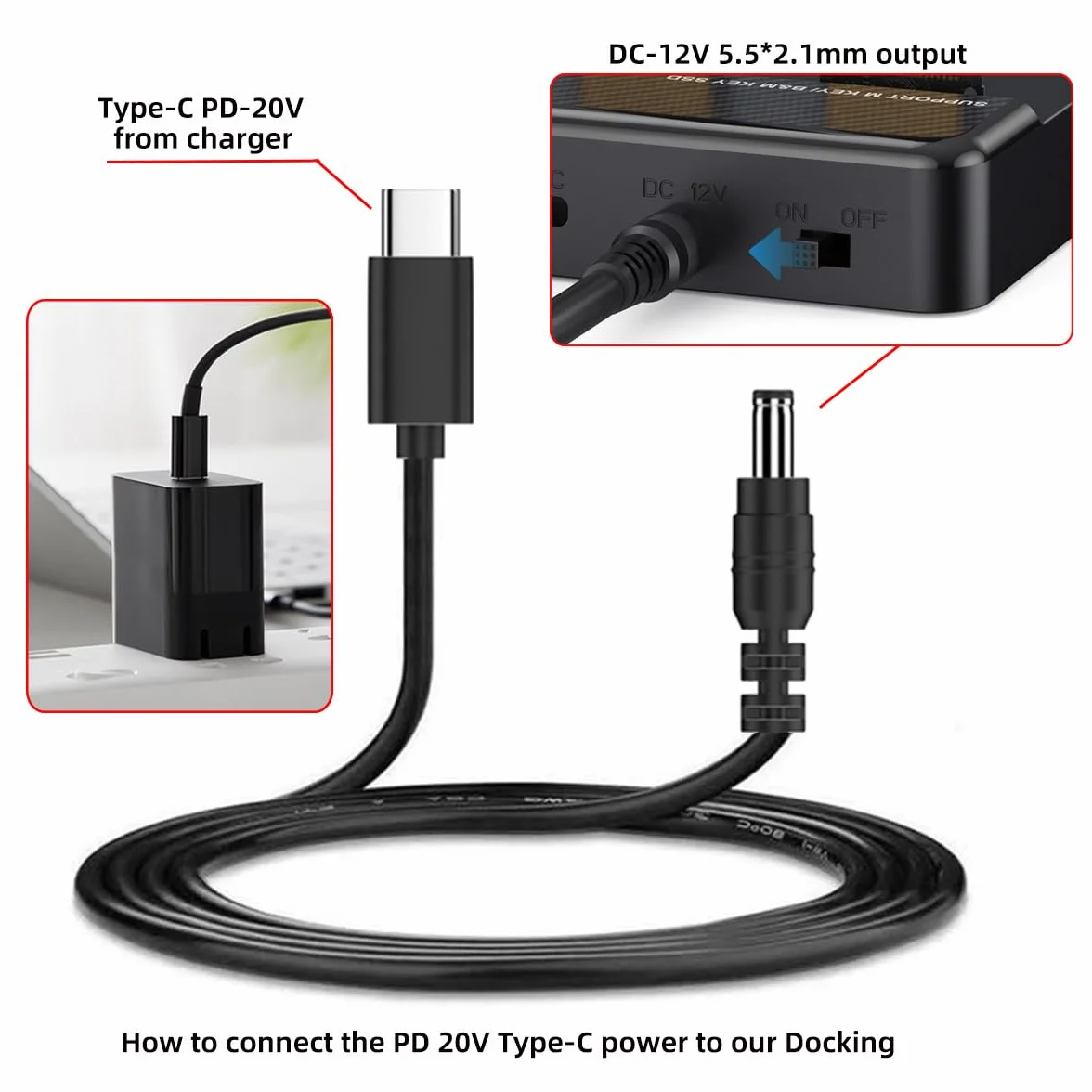 cablecc Dual-Bay Cloner 20Gbps NVME M.2 NGFF M-Key a USB-C One-Click Offline Clone Backup Enclosure Hyper Vertical Duplicator