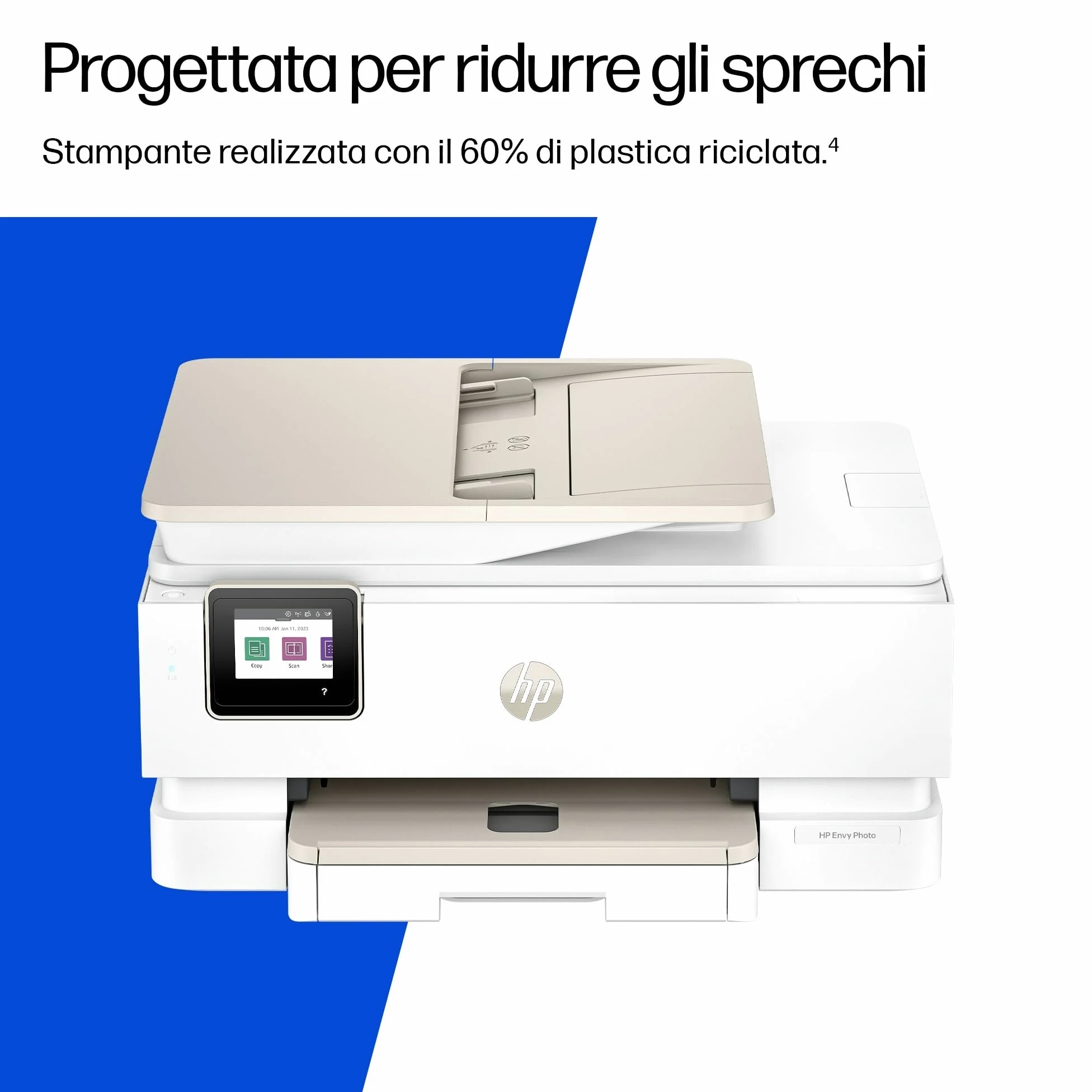 HP Envy Photo 7930 B63K5B, Stampante Multifunzione a Getto d'Inchiostro A4 a Colori, Foto, Fronte/Retro Automatico, 22 ppm, app, 3 Mesi di Inchiostro Instant Ink Inclusi, Bianca