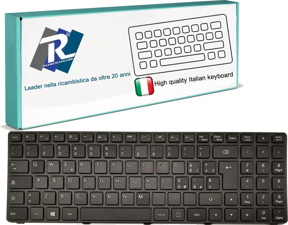 Tastiera Italiana per Lenovo IdeaPad 100-15 100-15IB 100-15IBD 100-15IBG 100-15ISK 80QQ Series - Layout IT Nero - Compatibile con 5N20K25395 5N20K41564 PK1310E2A11 LCM15H26I0-686 PK131ER1A10