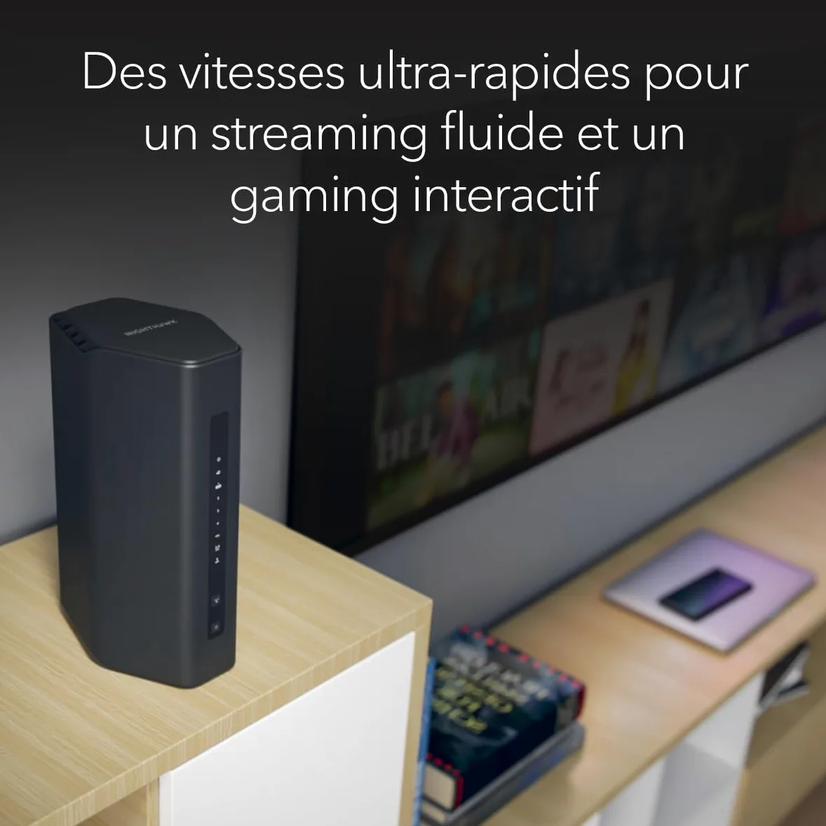 NETGEAR Router WiFi 7 dual band Nighthawk (RS200) - funzioni di sicurezza, velocità Wireless BE6500 (fino a 6,5 Gbps) - copre fino a 185 m2, 80 dispositivi - porta Internet da 2,5 GB