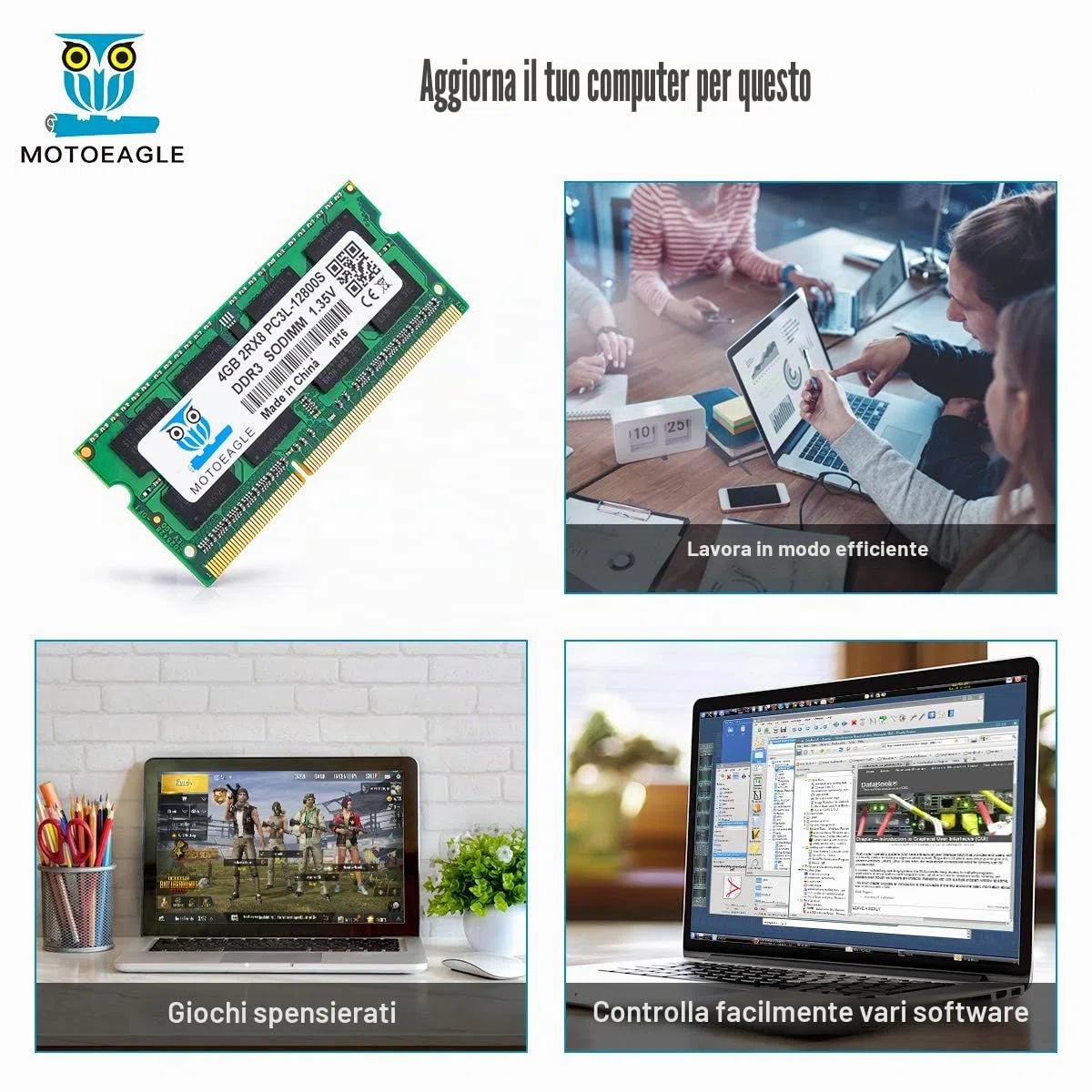 4GB DDR3 DDR3L 1600MHz SODIMM Ram 2Rx8 PC3 PC3L 12800S Non-ECC 1.35V CL11 204-Pin Memoria Laptop