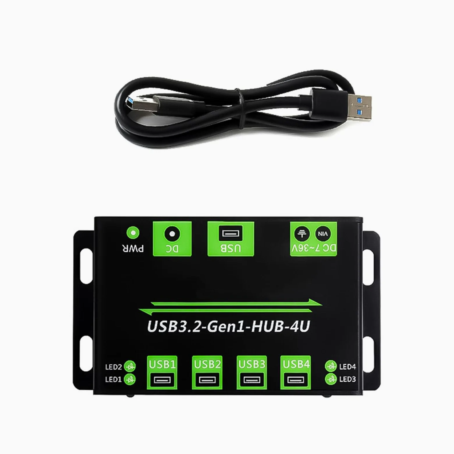 Hub USB 3.2 Gen1 a 4 porte ad alta velocità con 7 interfacce di alimentazione 36V per la ricarica stabile del dispositivo
