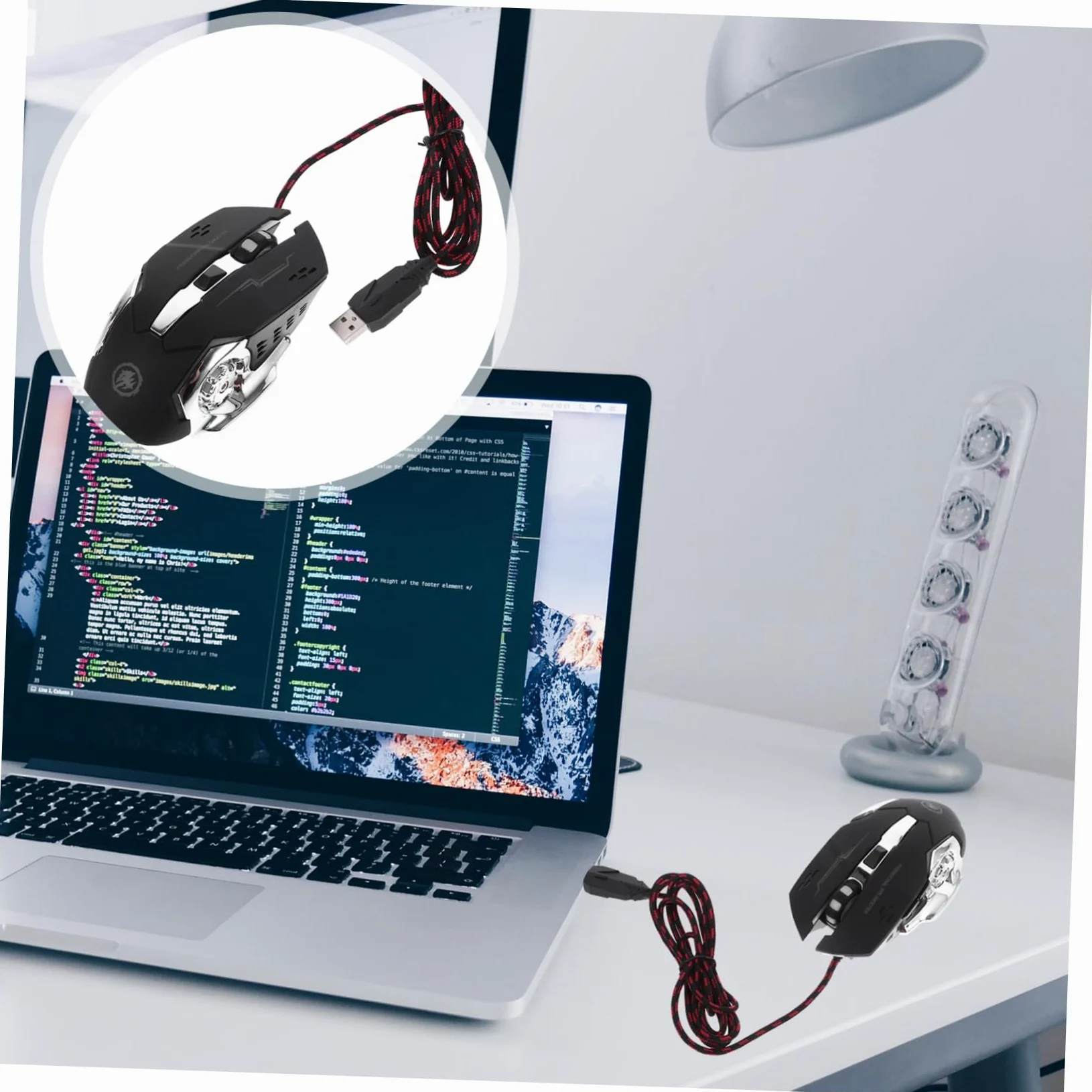 Gadpiparty 3pezzi Mouse Gaming Ergonomico Con Retroilluminazione Led Design Semplice e Comfort Dpi Compatibile Con Laptop e Desktop Materiale Resistente