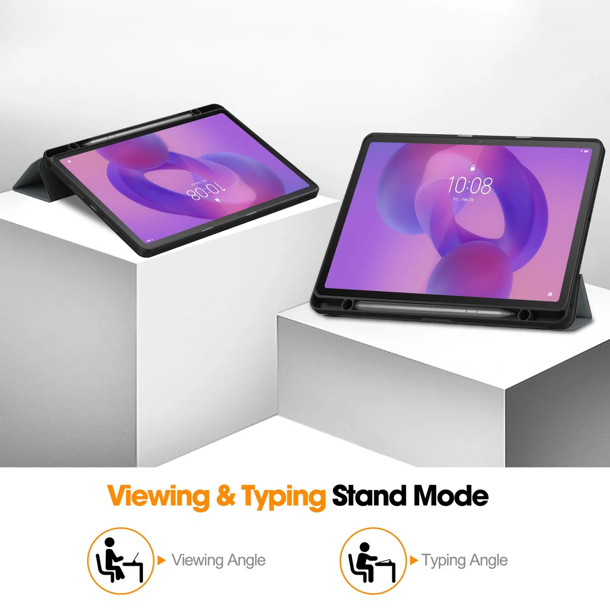 Cover per Lenovo Idea Tab 11 Pollici Con Portapenne Ultra Sottile Intelligente Custodia Tablet,Grigio