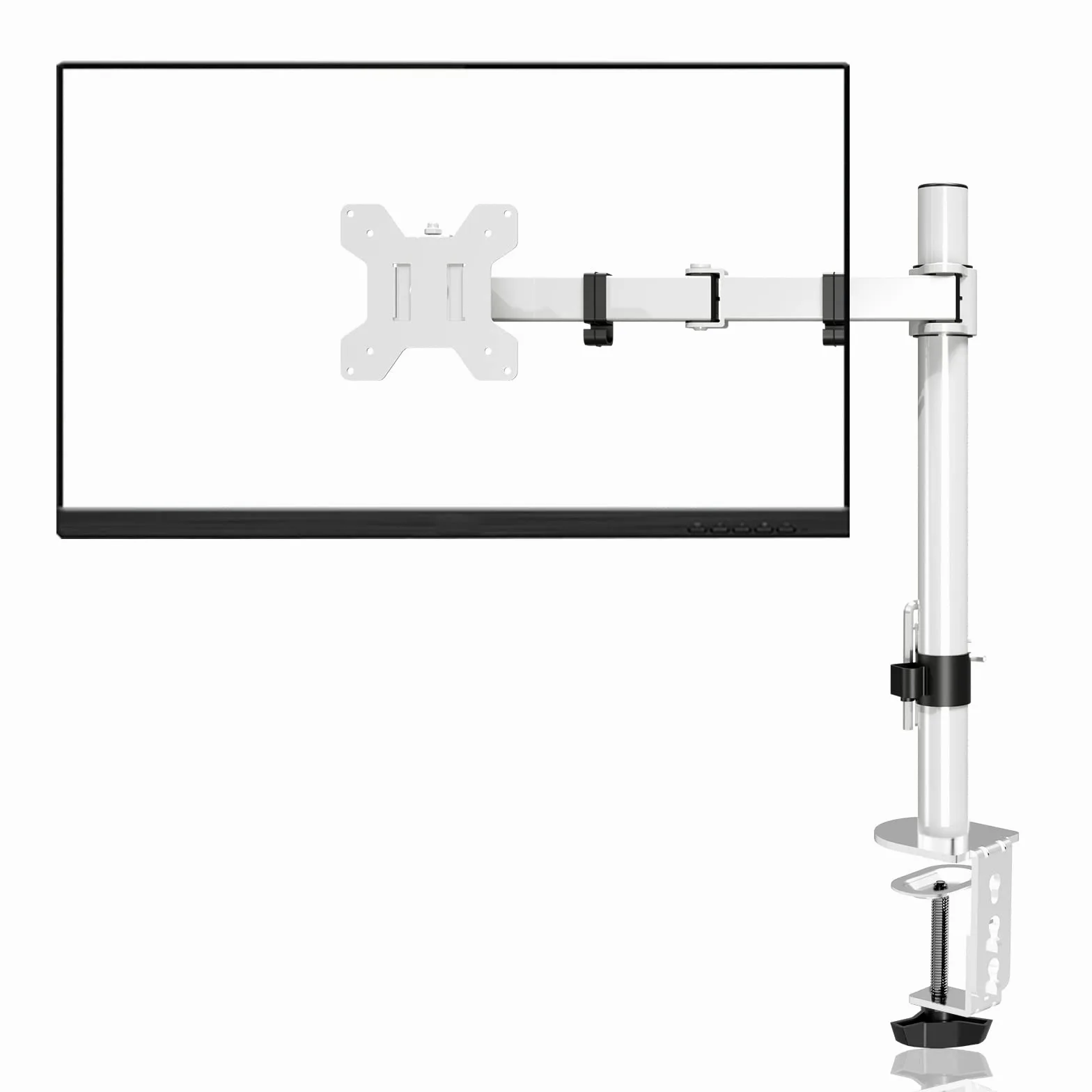 Suptek braccio per monitor singolo da scrivania supporto per schermi LED LCD da 13-27 pollici supporti per monitor per PC fino a 10 kg VESA 75/100 mm bianco MD9421W