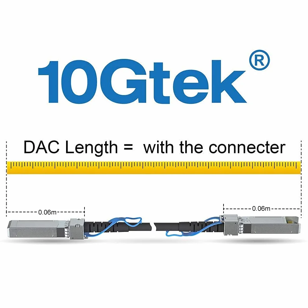 10Gtek 10Gb SFP+ DAC Twinax Cable, Passive, Compatible with Ubiquiti UniFi, 1.5-Meter(4.9ft)