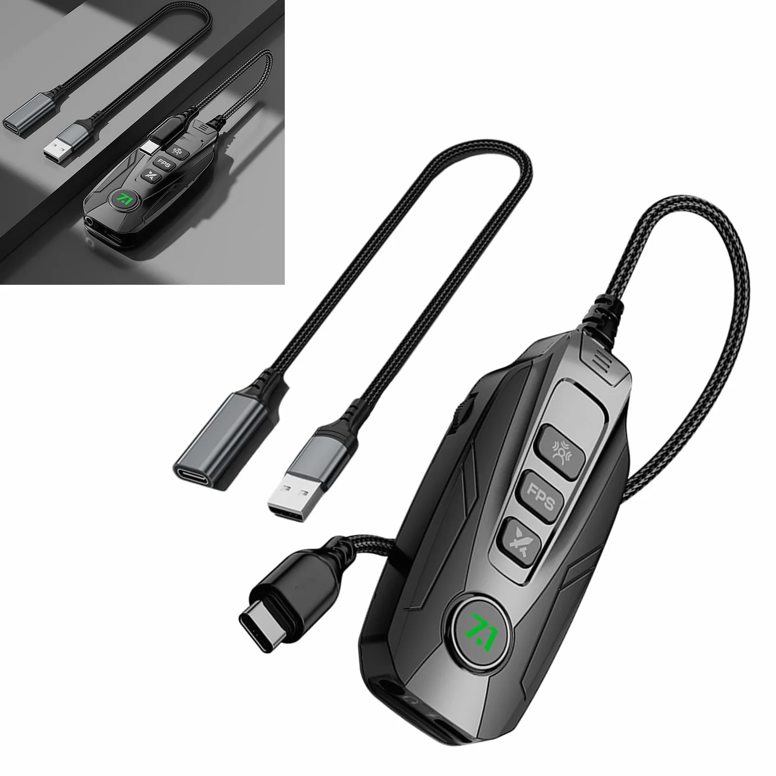 GS20 Scheda audio esterna USB piccola scheda 7.1 canali USB piccola scheda per notebook e tablet con funzione surround