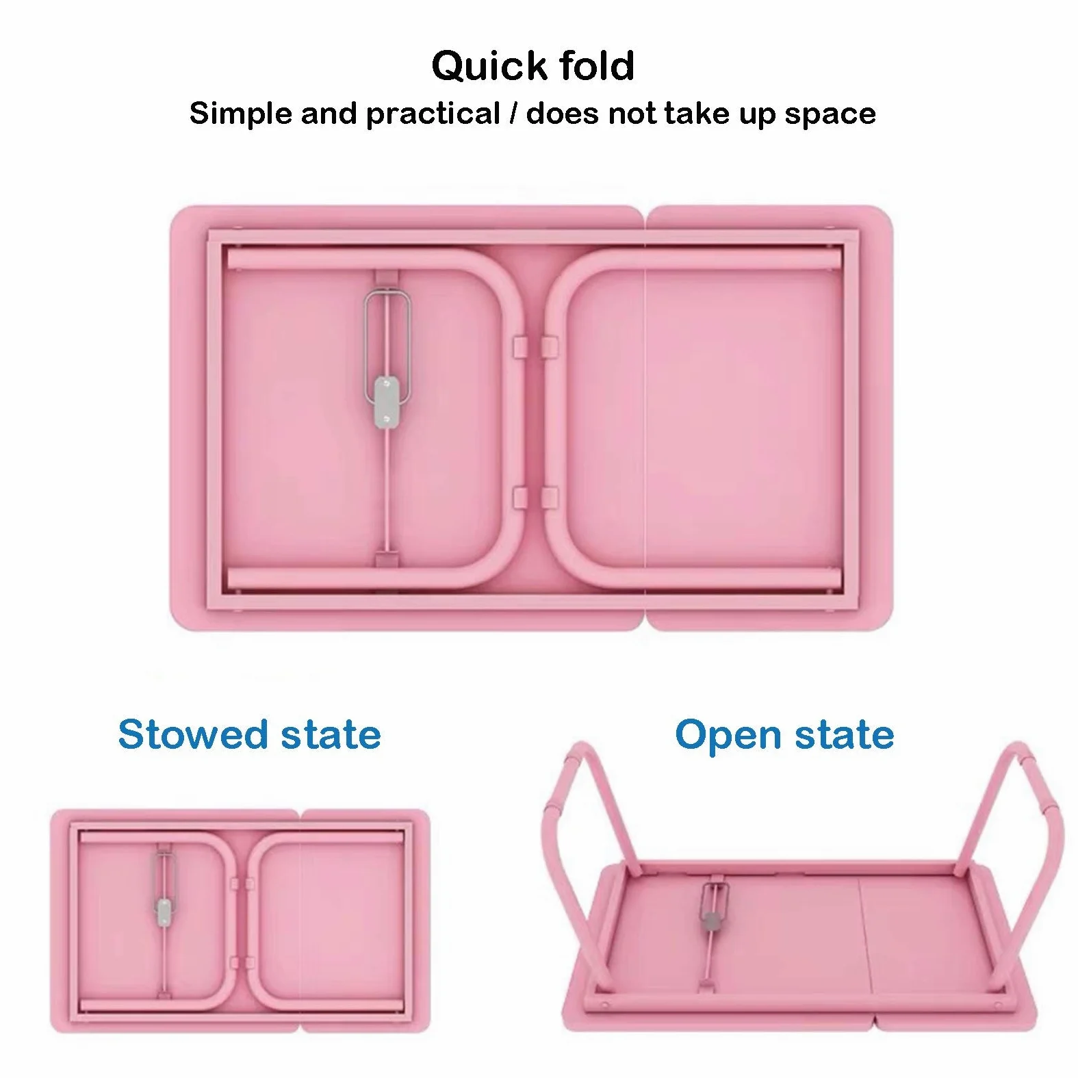 RENRUIRUI- Tavolo Pieghevole da Letto Laptop da Casa Piccola E Compatta per Dormitorio per Studenti con Portabicchieri E Ripiano Inclinabile (Color : Pink)
