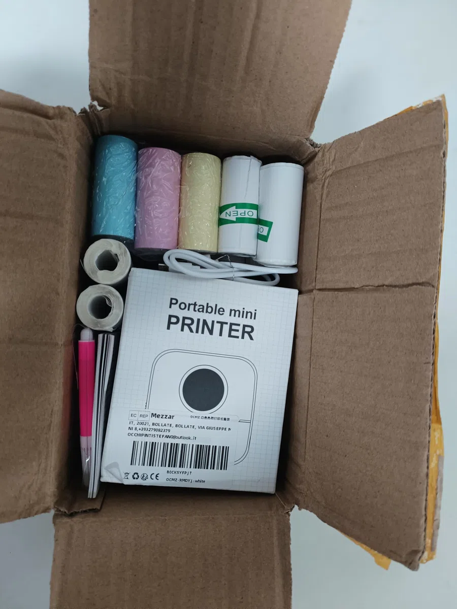 Mini Stampante Fotografica, Piccola Stampante Fotografica Istantanea Termica Portatile Bluetooth con Ricarica USB per Fotografica Note Diario Elenco Memo