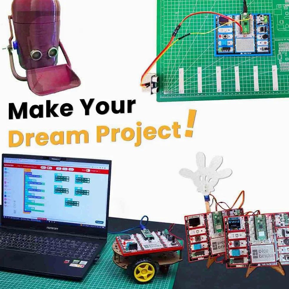 Picobricks - Starter kit Raspberry Pi Pico W con ampia guida all'apprendimento, kit Raspberry Pi, Raspberry Pi Starter Kit, set elettronico (non incluso Pico W)