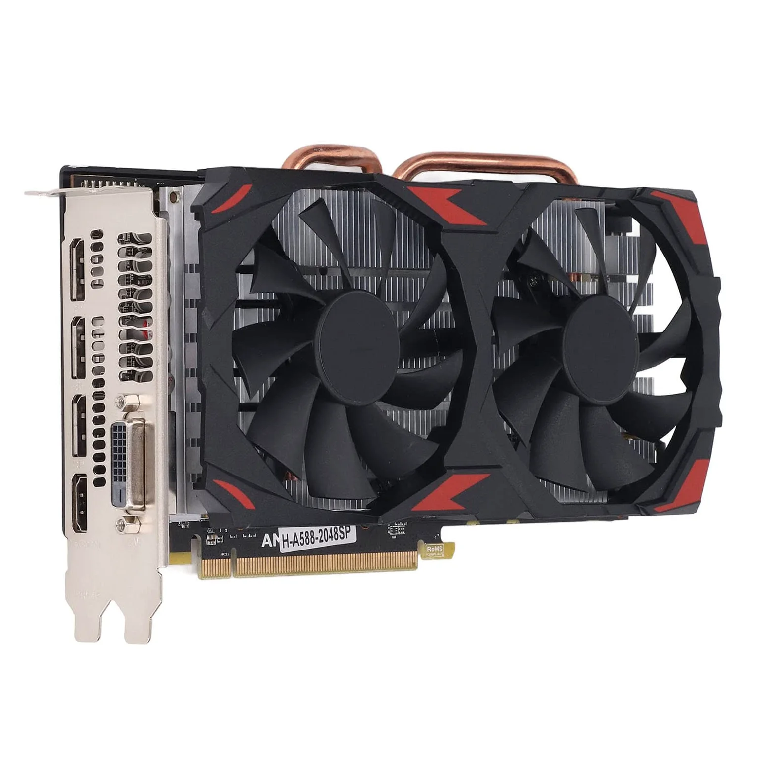 VBESTLIFE Scheda Grafica RX-580, Scheda Video da Gioco per PC Desktop a Basso Rumore da 8 GB GDDR5 256BIT, PCIE 3.0 16X, Doppia Ventola di Raffreddamento, Supporto per DirectX 12