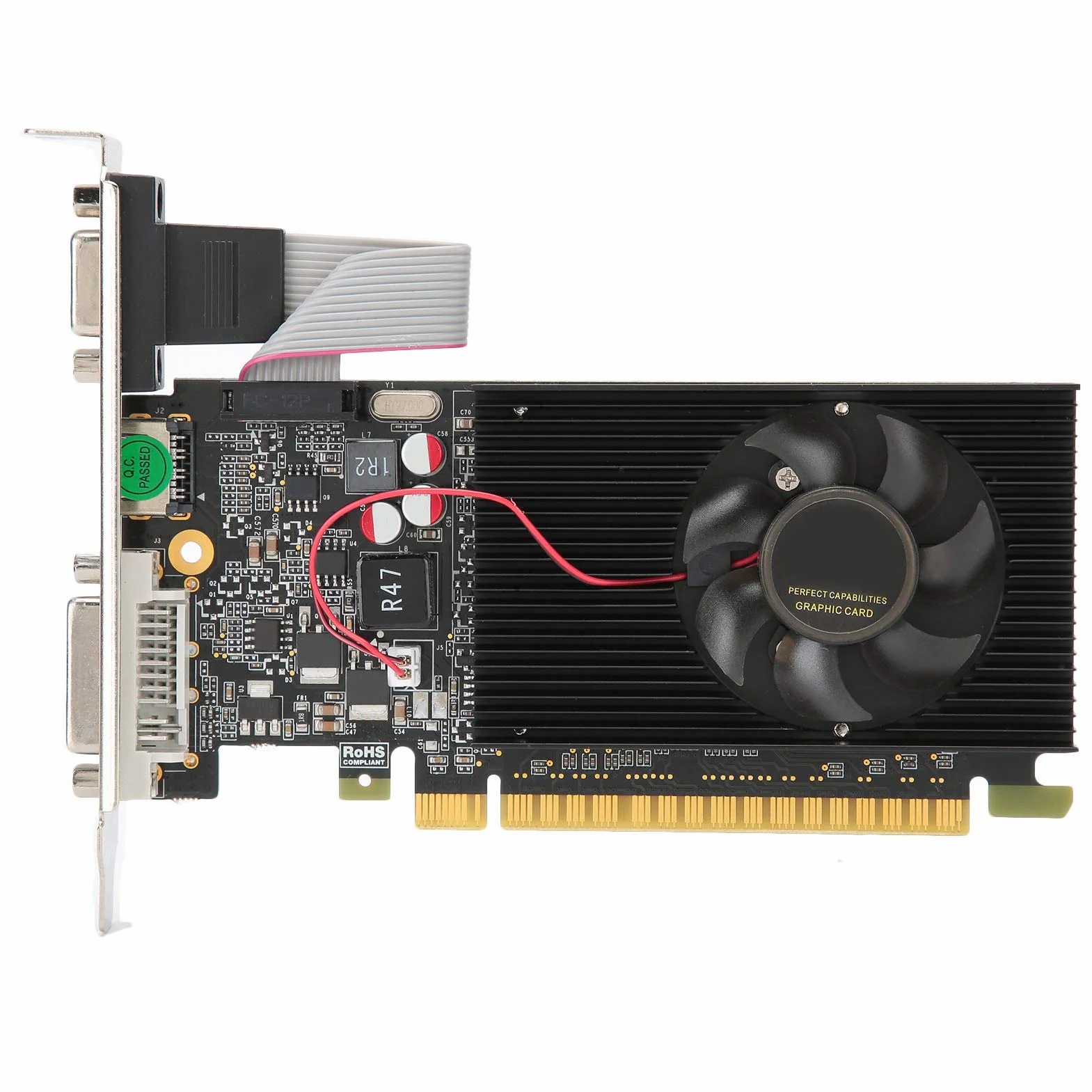 VBESTLIFE GT730 Scheda Grafica da Gioco DVI HDMI VGA a Ventola Singola da 2 GB, 64 Bit, DDR3, 810 MHz, PCI Express 2.0, Scheda Video a Basso Rumore per PC Desktop