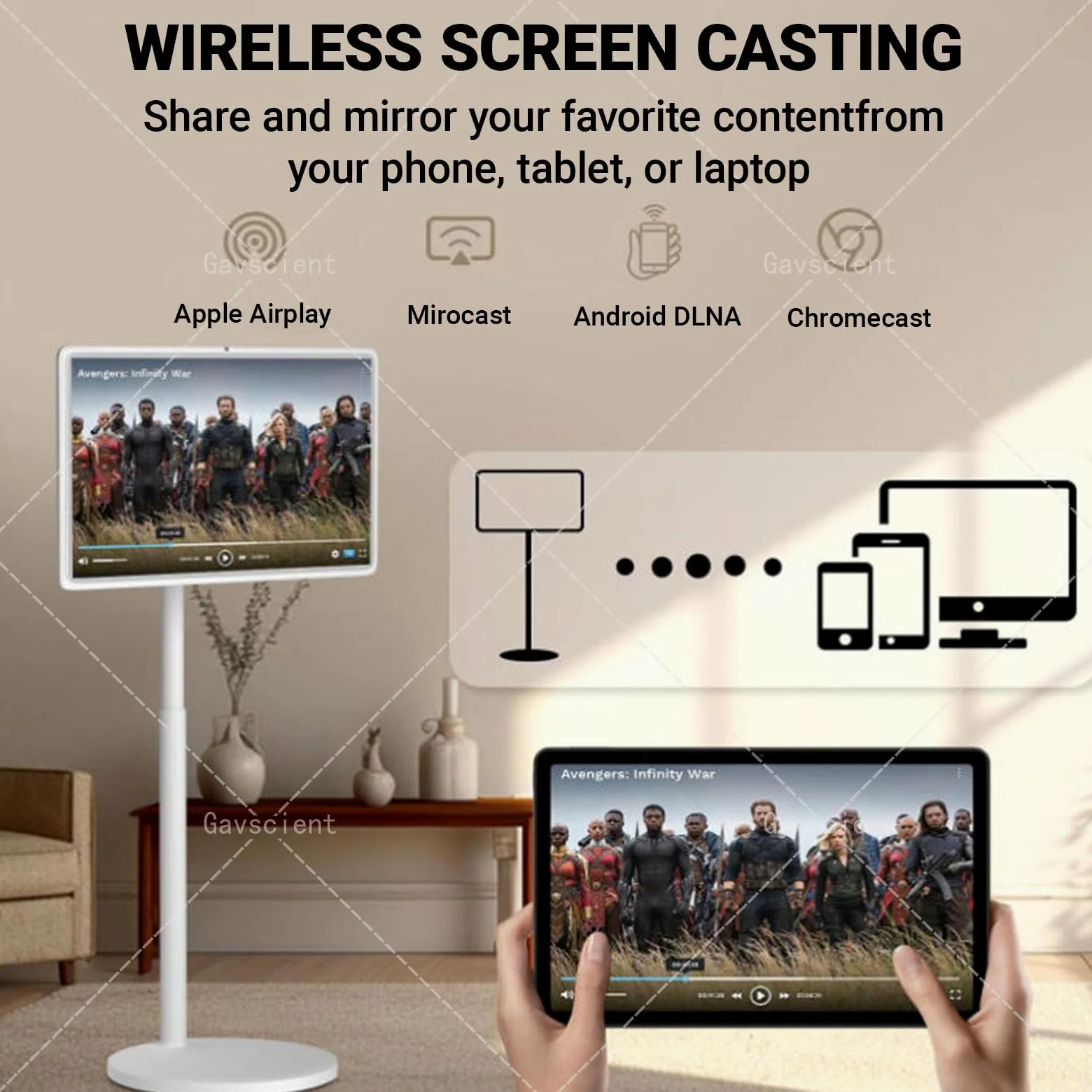 Monitor touch screen portatile con sistema operativo Android, batteria integrata, rotazione completa per intrattenimento e produttività in movimento