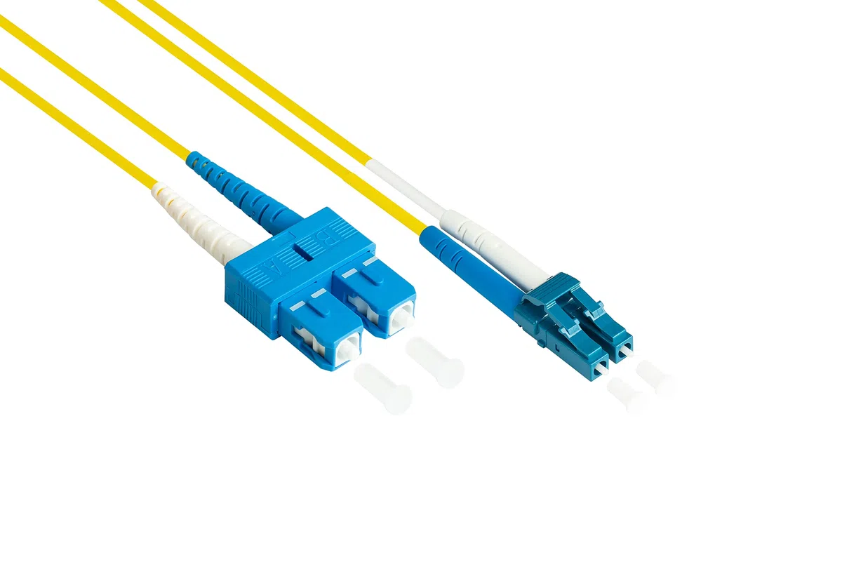 Good Connections OS2 - Cavo in fibra ottica DUPLEX maschio LC a SC, modalità singola 9/125, polarità sostituibile, cavo in fibra ottica, 0,5 m / 50 cm