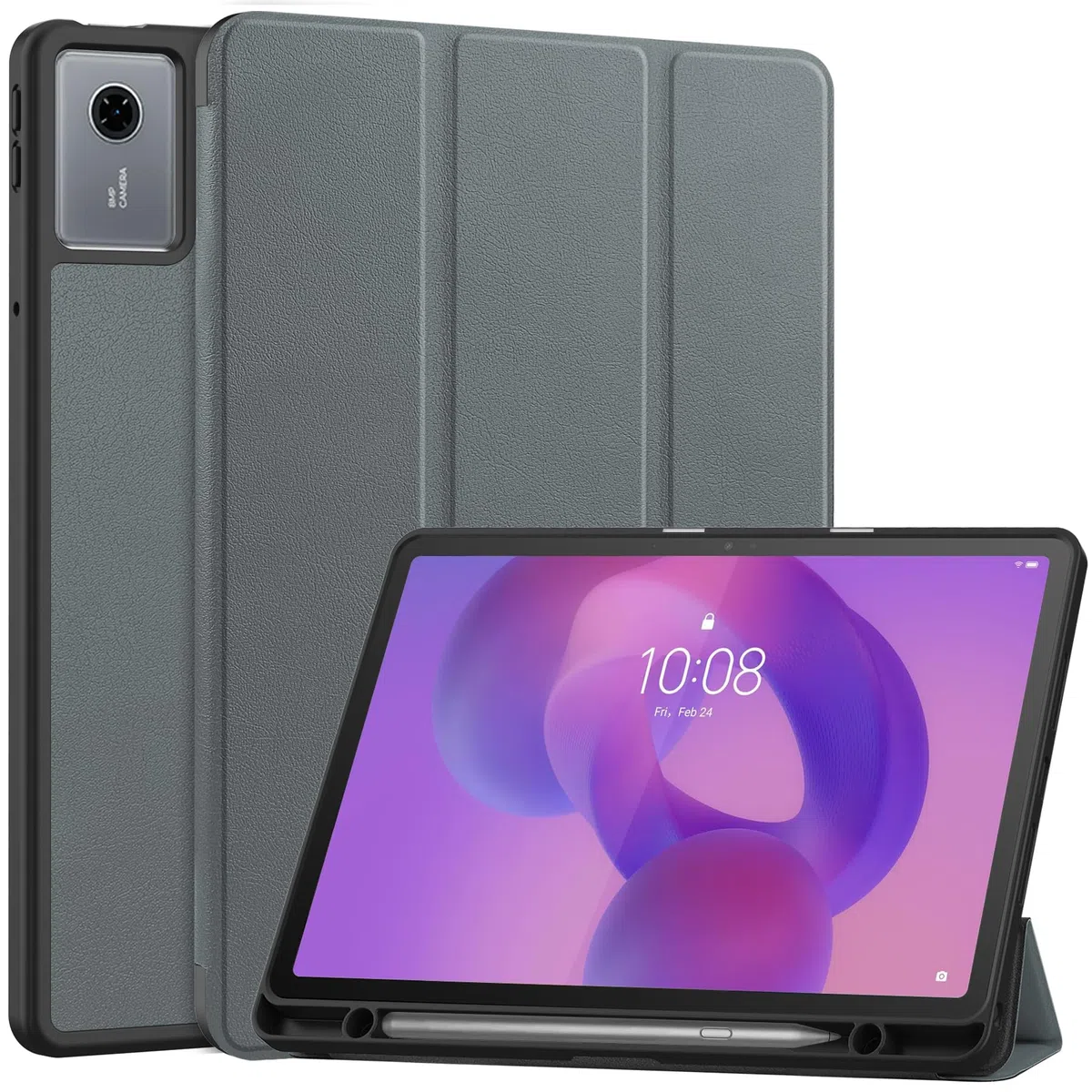 Cover per Lenovo Idea Tab 11 Pollici Con Portapenne Ultra Sottile Intelligente Custodia Tablet,Grigio