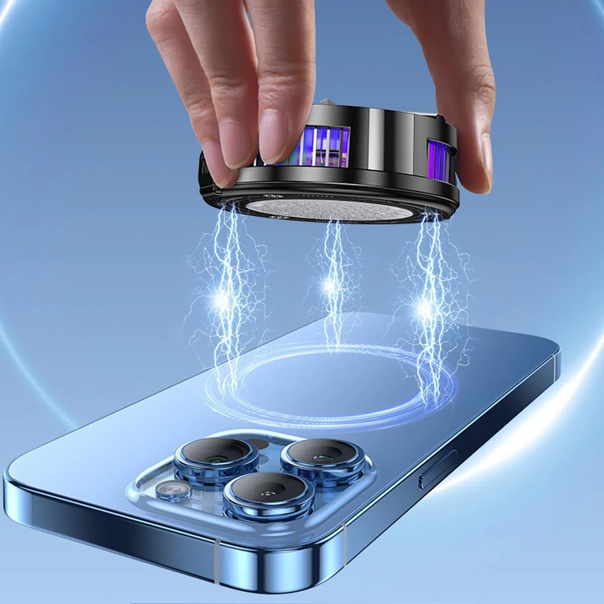 Ventola di raffreddamento per smartphone, portatile, con luci RGB e controllo intelligente della temperatura, per streaming live, giochi sul telefono, guardare serie TV, casa