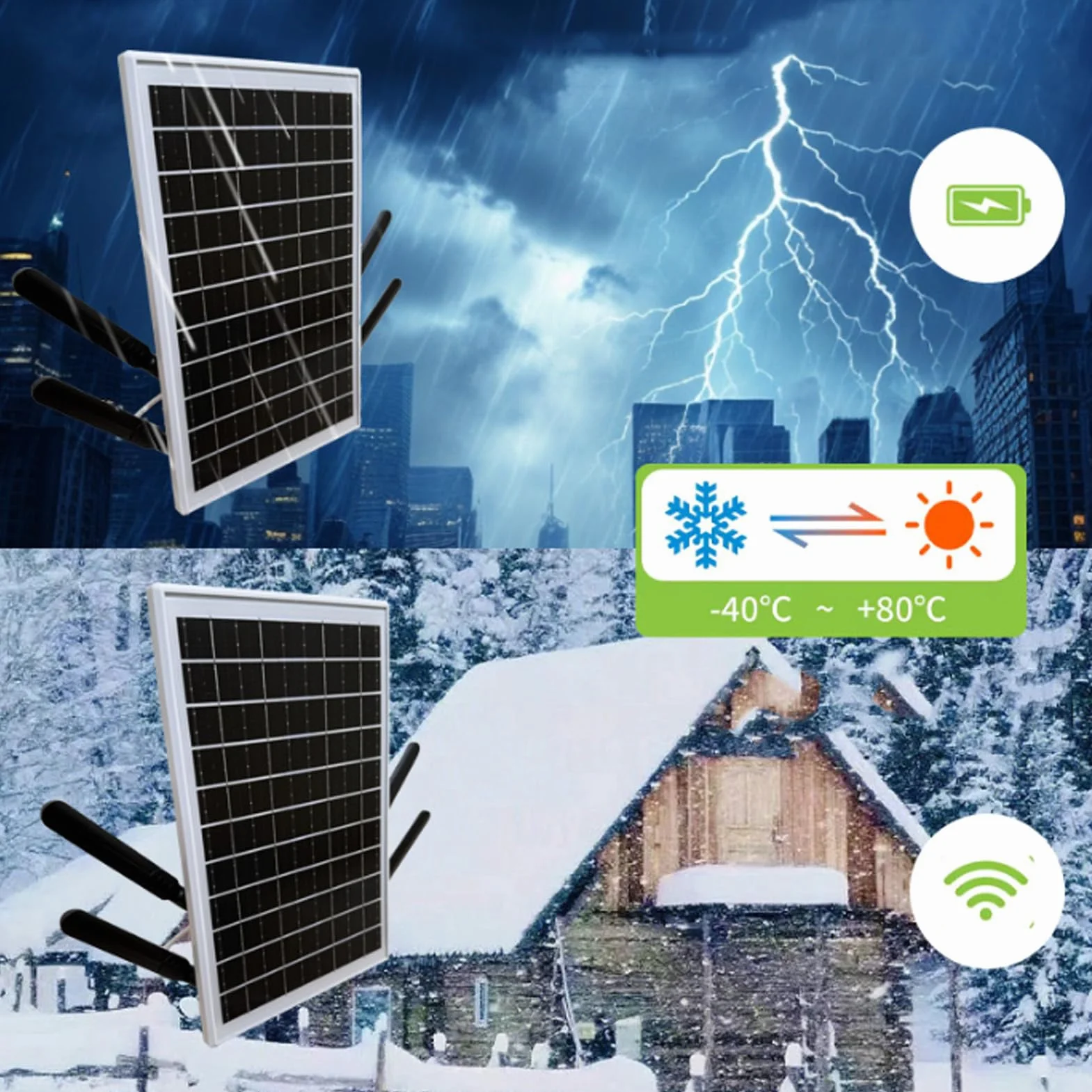 Topiky Router Modem LTE 4G a Energia Solare con Slot con Scheda SIM, Booster di Segnale Estensione Esterno WiFi da 15 W, Batteria WiFi Signal Booster 300 Mbps, Batteria da 20000