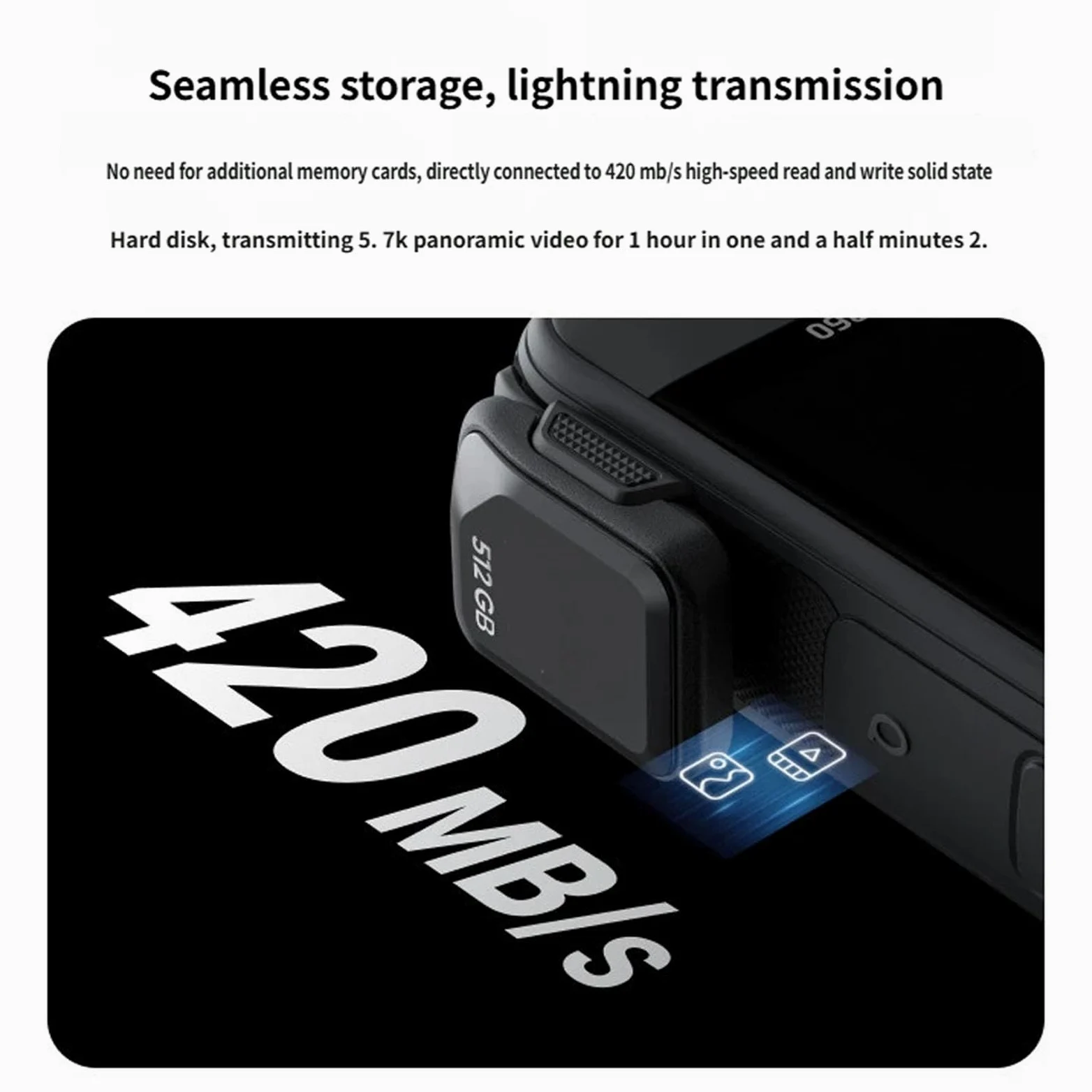 Efficiente lettore di unità di tipo C da 512 GB con chiavetta USB C esterna da 420 MB / S per fotocamere professionali