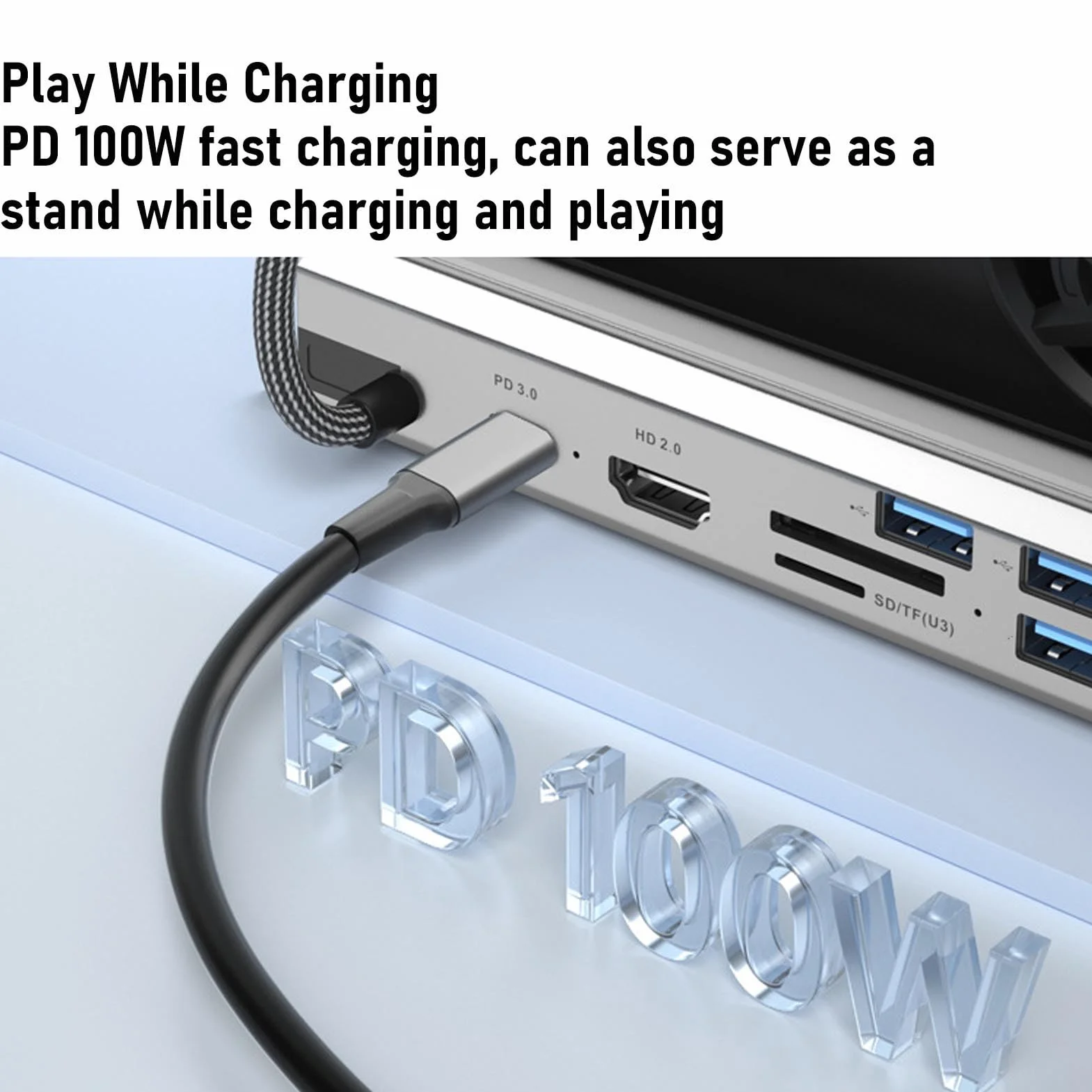 Sxhlseller Docking Station per Console di Gioco per Legion Go S, Hub 4K 10 in 1 con Doppia Ventola di Raffreddamento, Base di Ricarica Rapida PD 100 W con Ethernet e RGB per ROG Ally Steam Deck