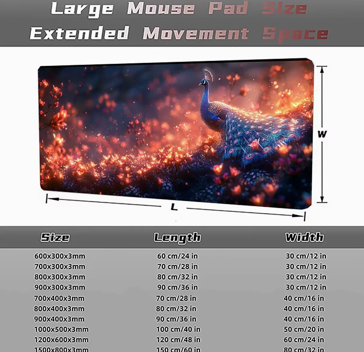 Tappetino per Mouse Gaming XXL 1200x600x3mm– Ufficio Mousepad Grande – Migliora la Velocità e la Precisione Tenuta Stabile Sottomano per Ufficio e Casa Accessori Scrivania Uomo PjY14089 N-U