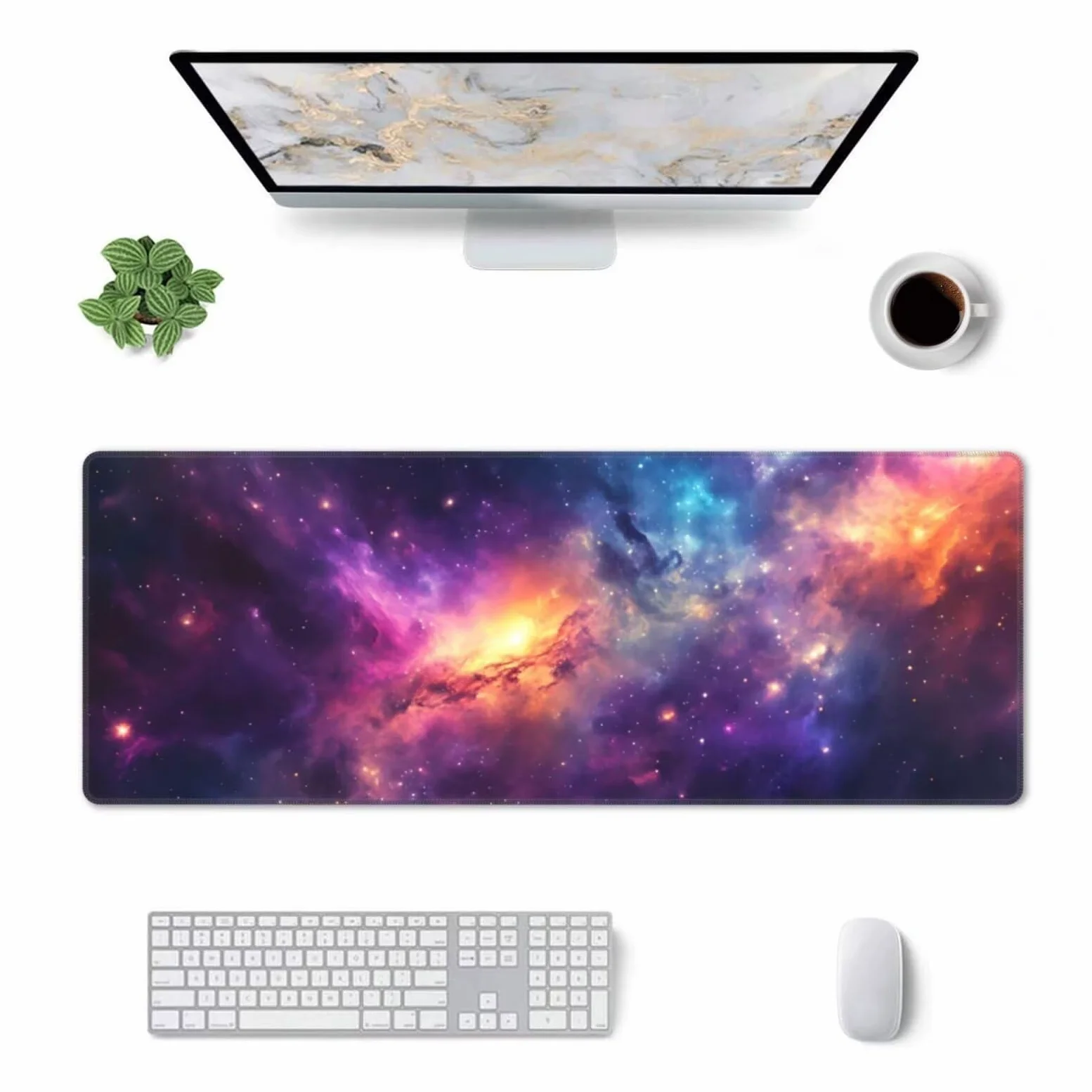 Tappetino Mouse, Tappetino Mouse Gaming Grande XXL 1500x800x3mm Tappetino Scrivania Mouse Pad, Base in Gomma Antiscivolo, Bordi Cuciti,Lavabile, Mousepad per Ufficio e Gaming (Dreamy Universe) R-512