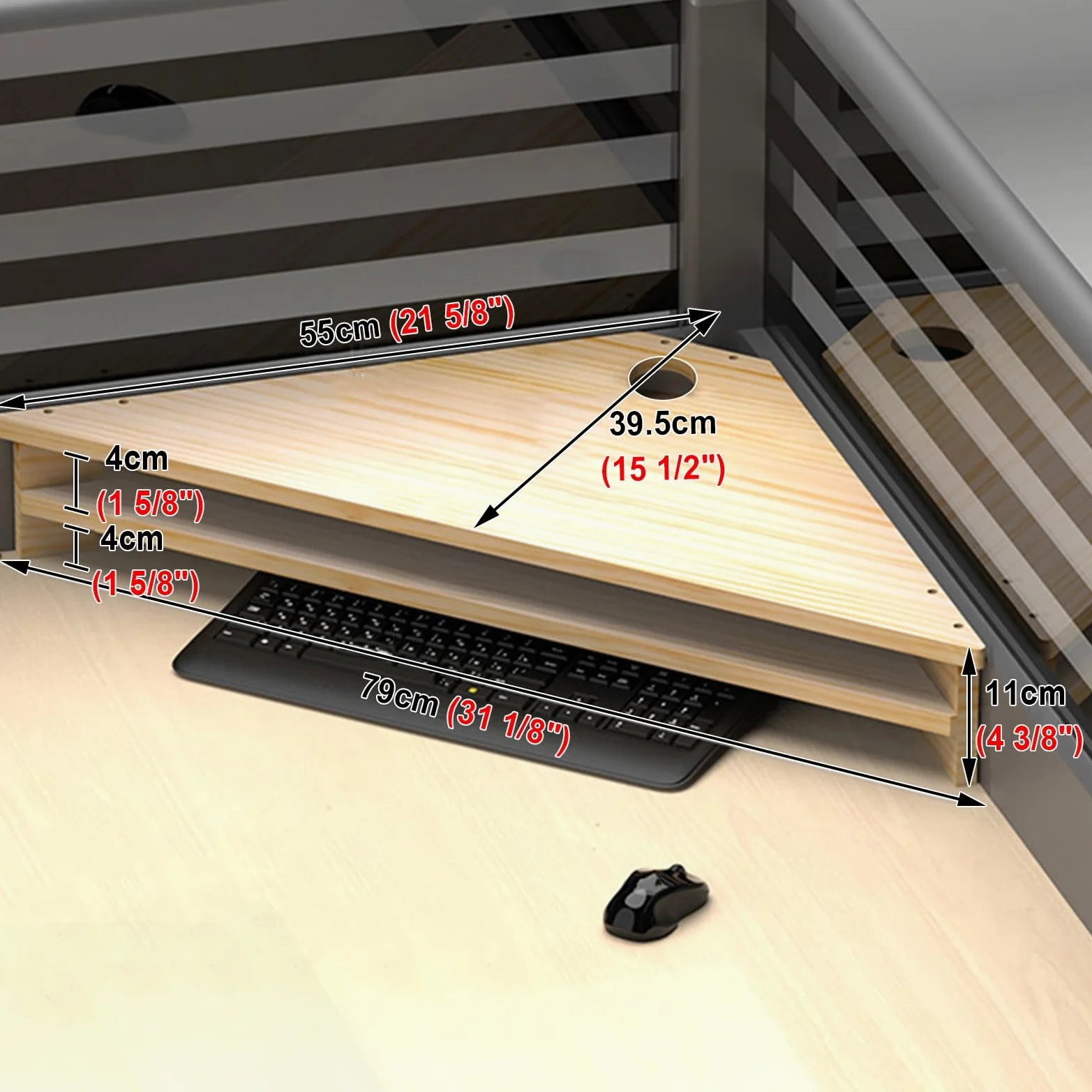 supporto da scrivania per computer, Supporto for monitor angolare a 2 livelli