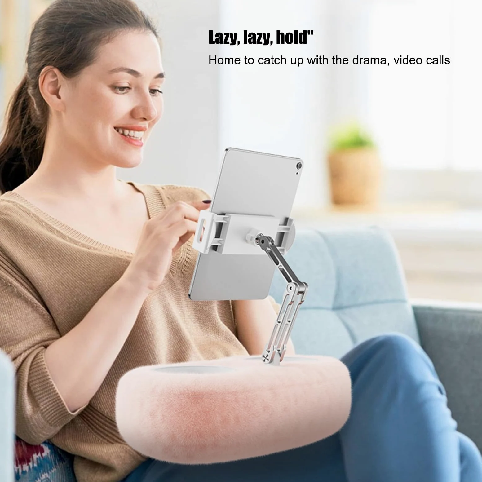 Supporto Cuscino per Tablet Supporto Telefono per Scrivania | Portatable Regolabile per Toeletta Divano Scrivania con Base Girevole