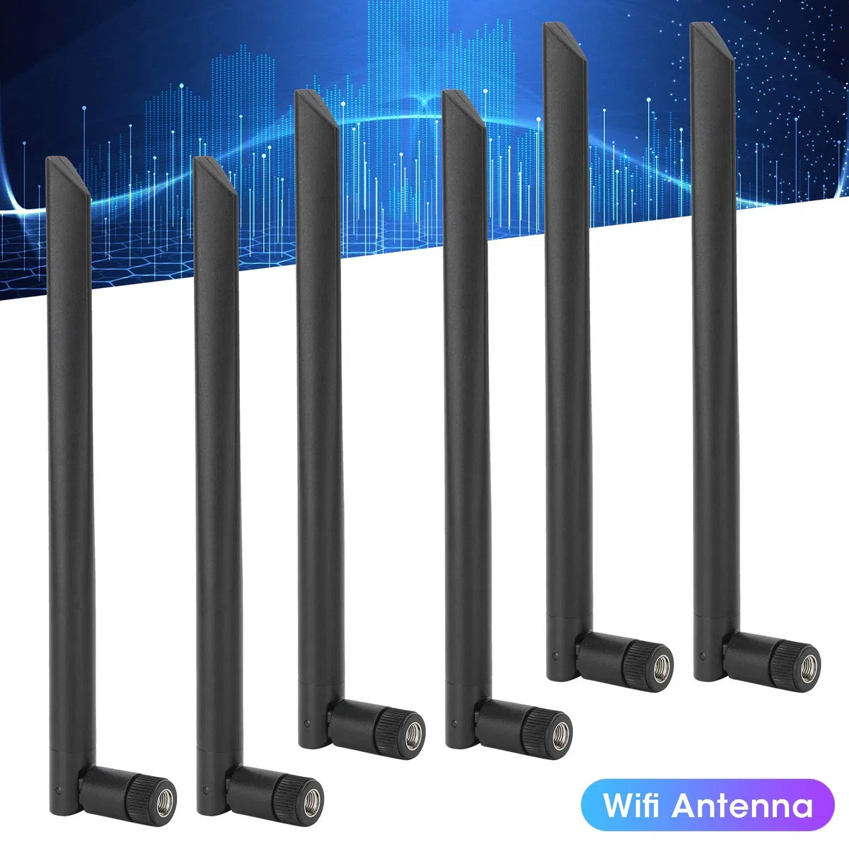 Antenne WiFi 6PCS, 8DB Dual Band Connettore RP SMA Filettatura Femmina Periferica di Rete AP/Router