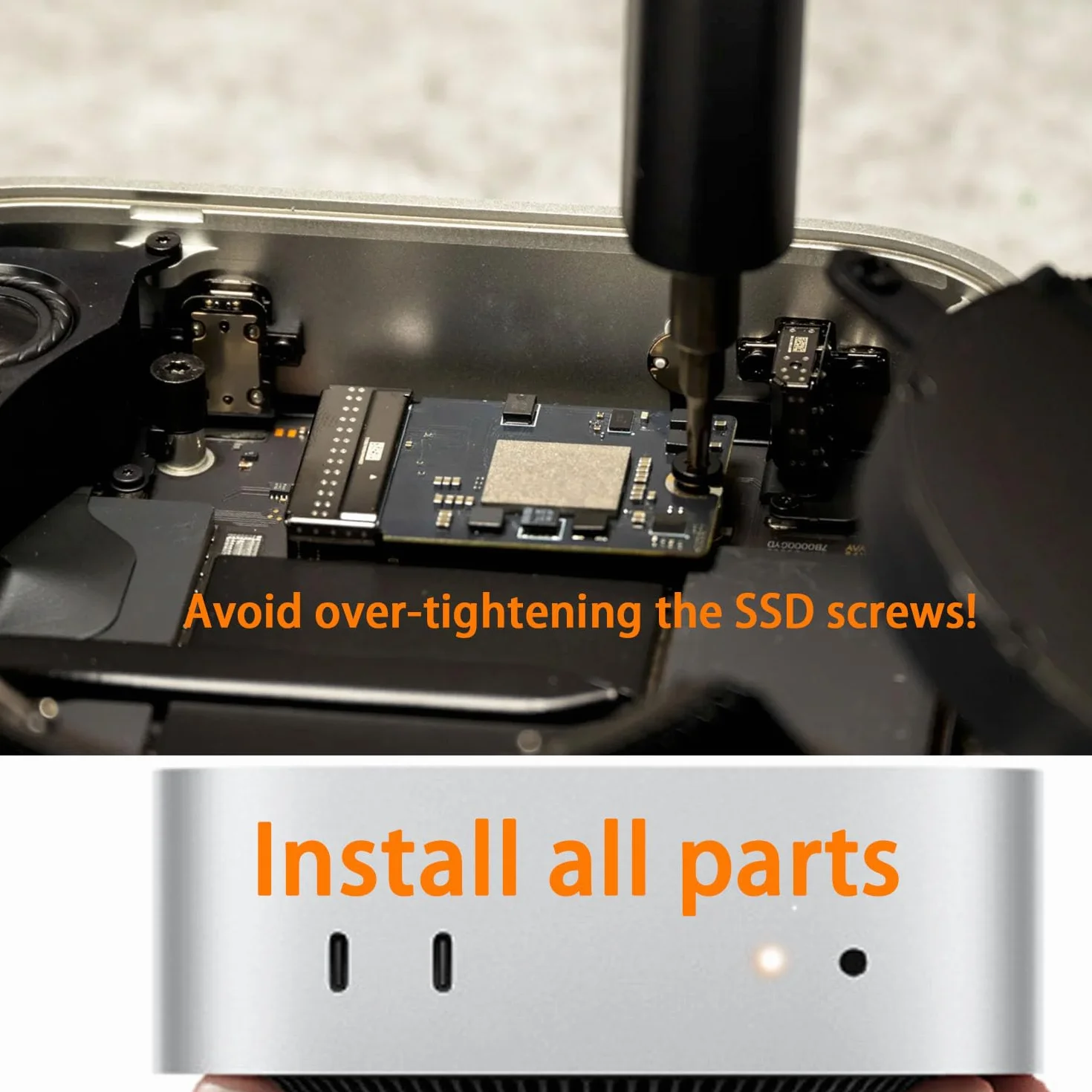 M4 Macmini SSD, aggiornamento dello spazio su disco rigido per Mac mini M4-2TB, nero profondo